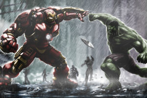 iron hulkbuster and hulk fight artwork 1536521687