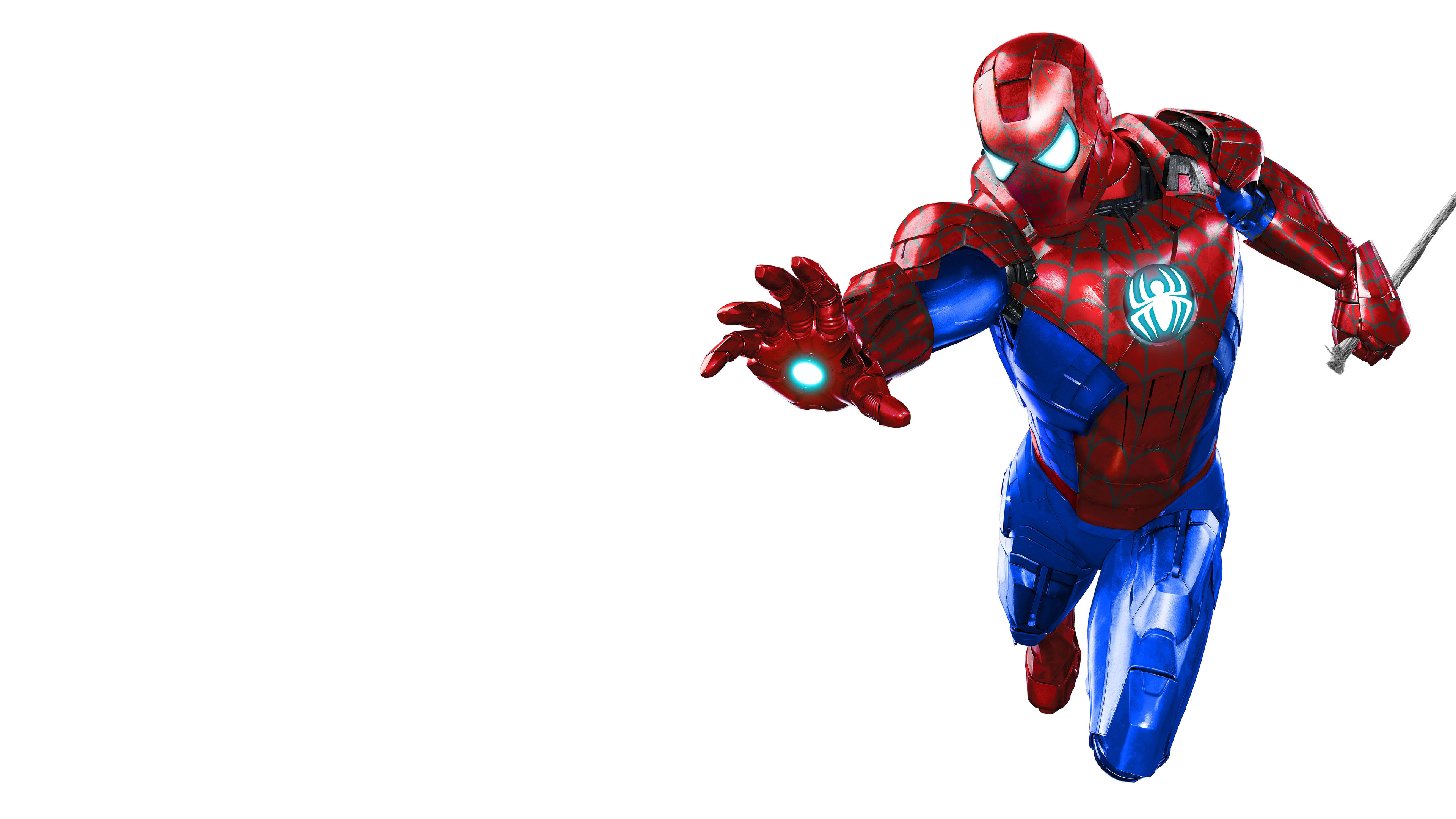 Download Amazing Spiderman Iron Spider Neon Blue Wallpaper  Wallpaperscom