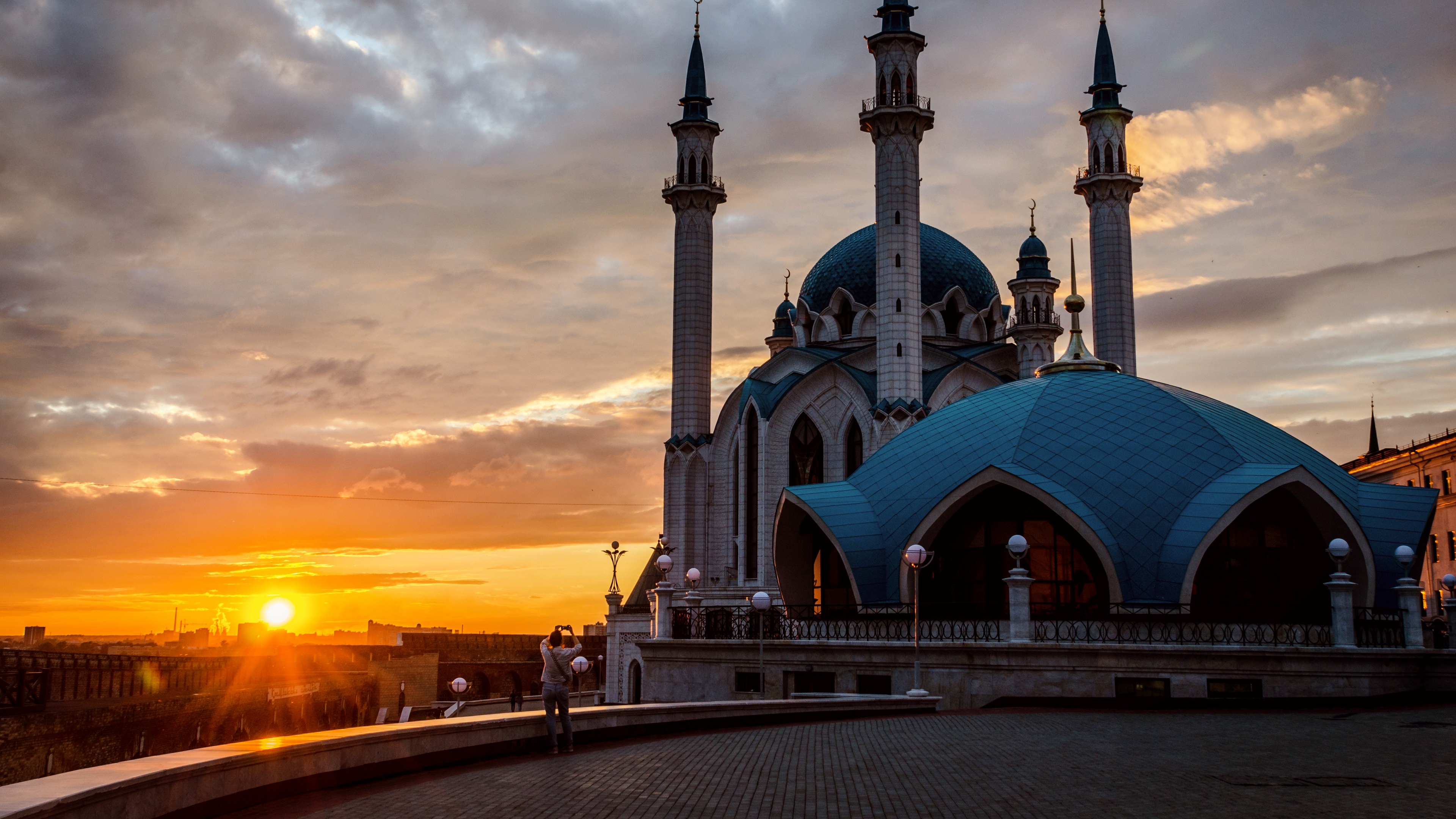 mosque, kazan, tatarstan, sunset 4k tatarstan, Mosque, kazan