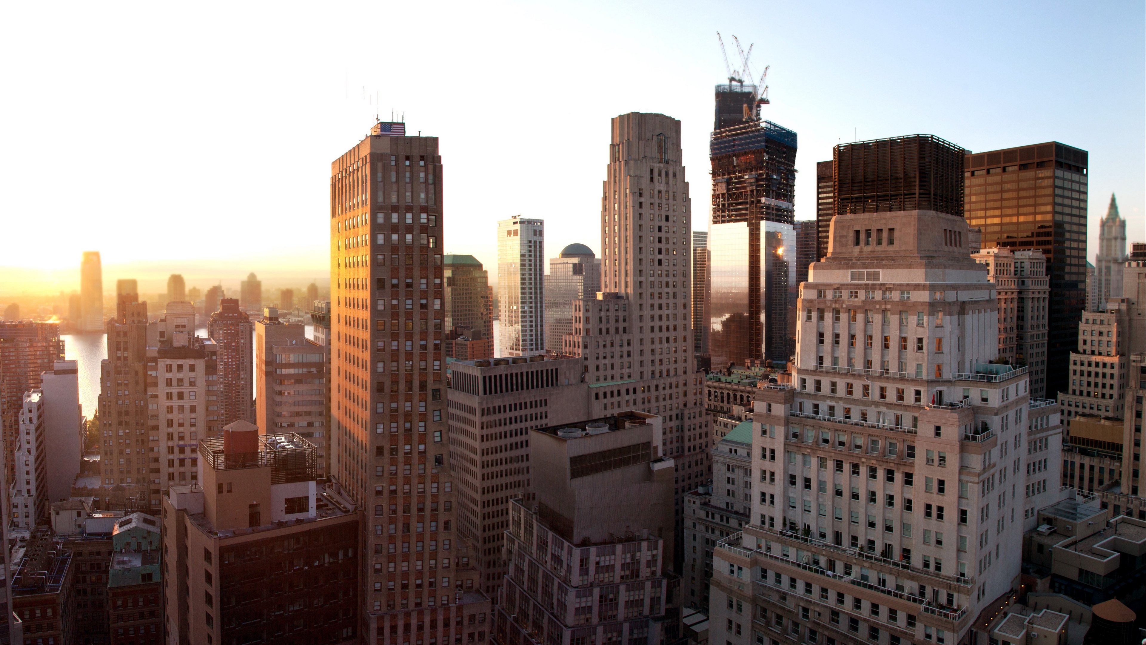 new york sunset buildings skyscrapers 4k 1538064945