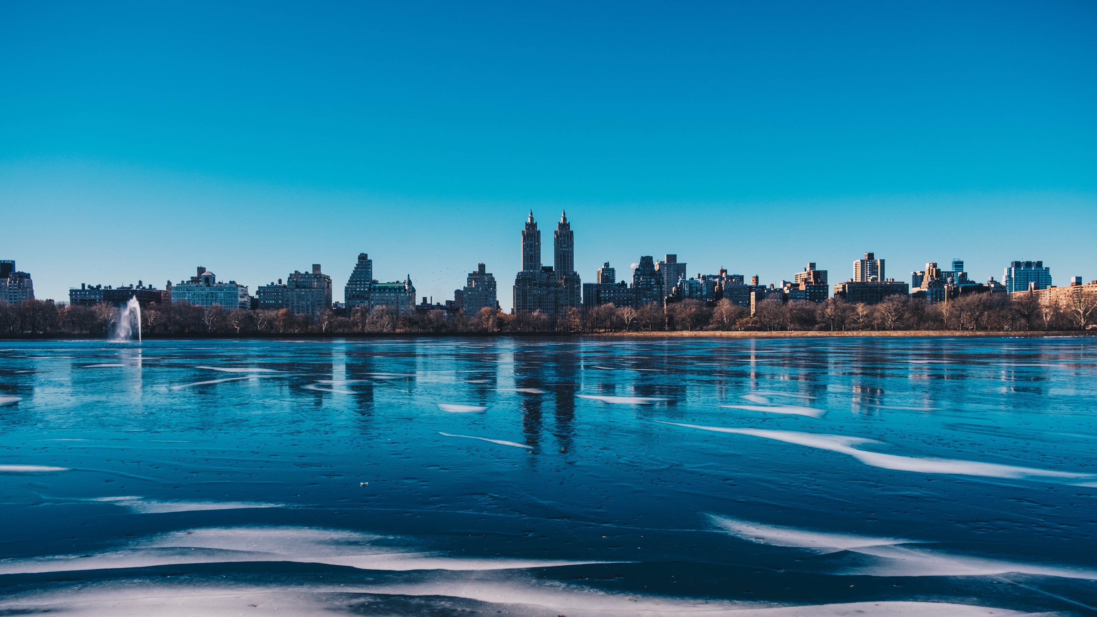 new york usa city panorama river ice shore 4k 1538067259