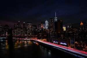 new york usa night city shore skyscrapers 4k 1538068110