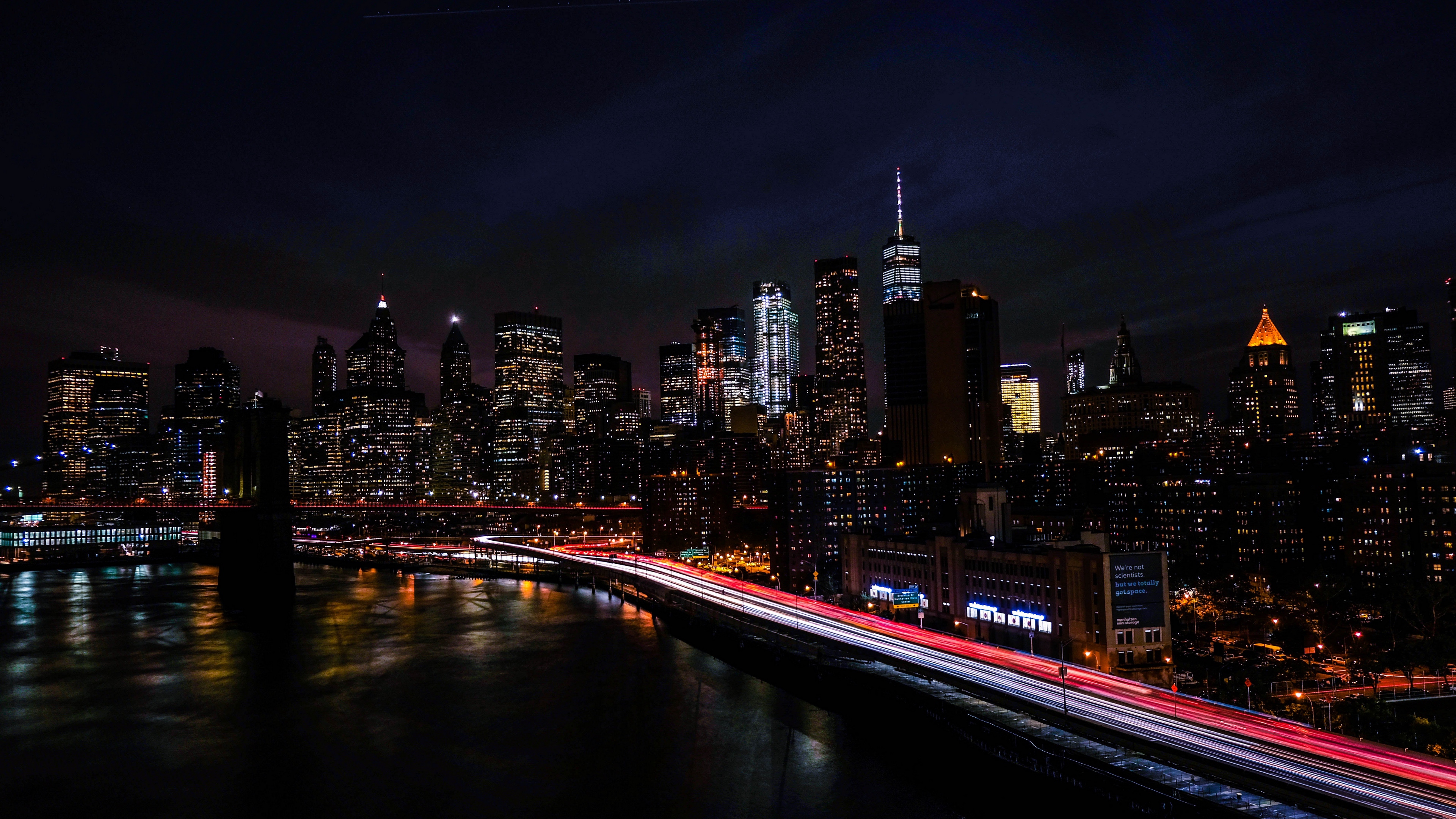 new york usa night city shore skyscrapers 4k 1538068110