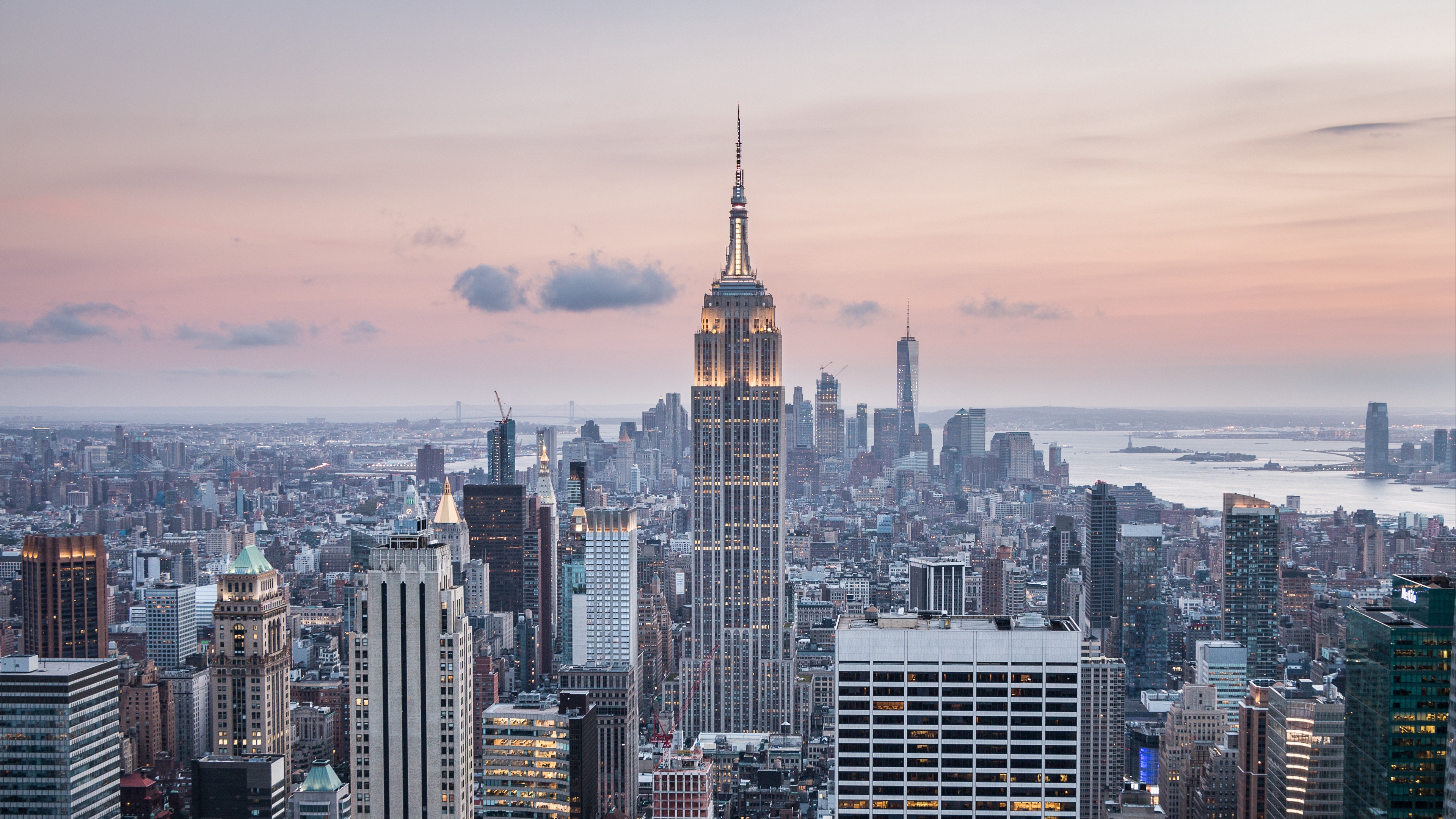 Wallpaper 4k New York Usa Skyscrapers Top View 4k New York