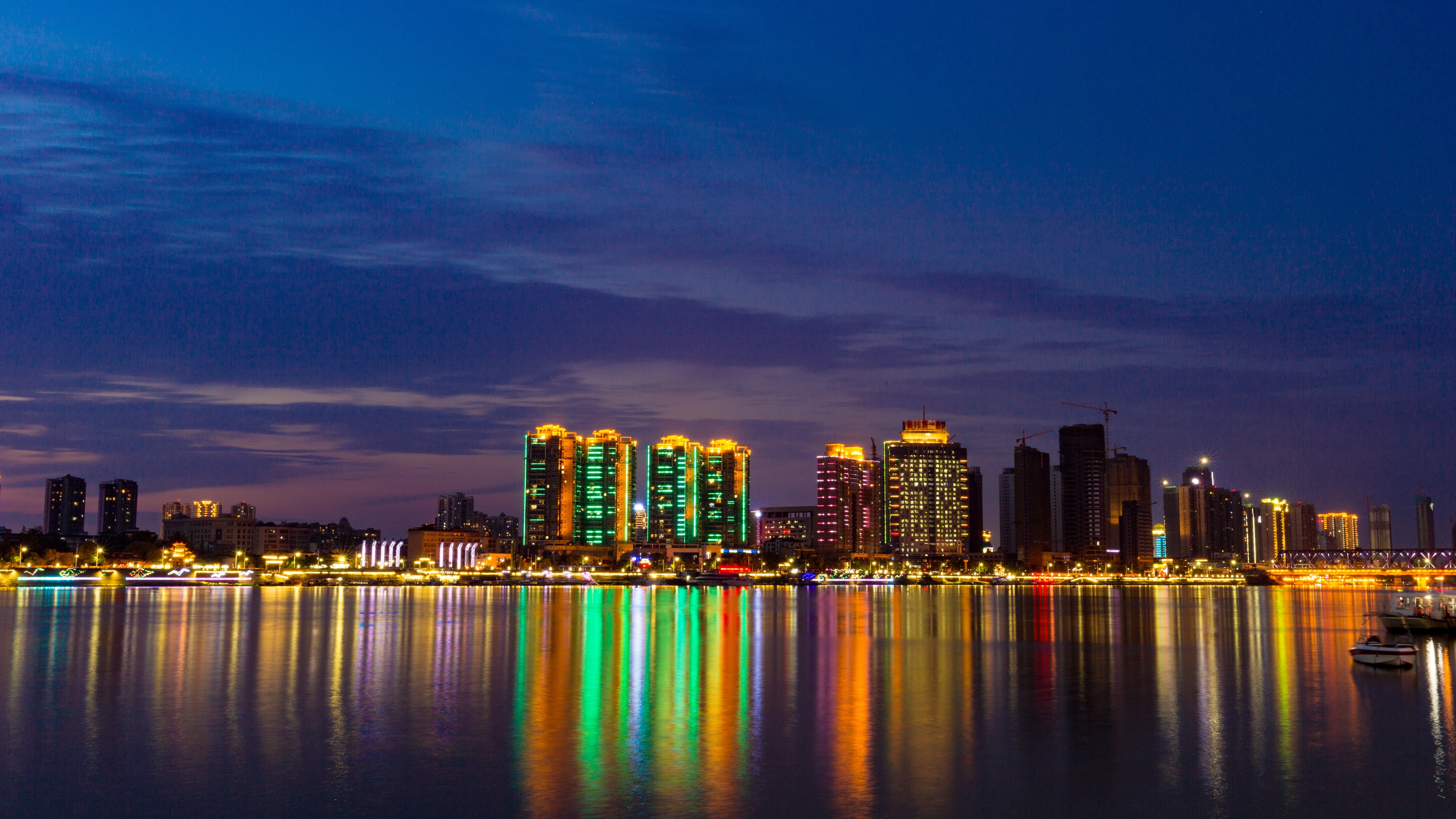 night city panorama skyscrapers kerosene 4k 1538067257