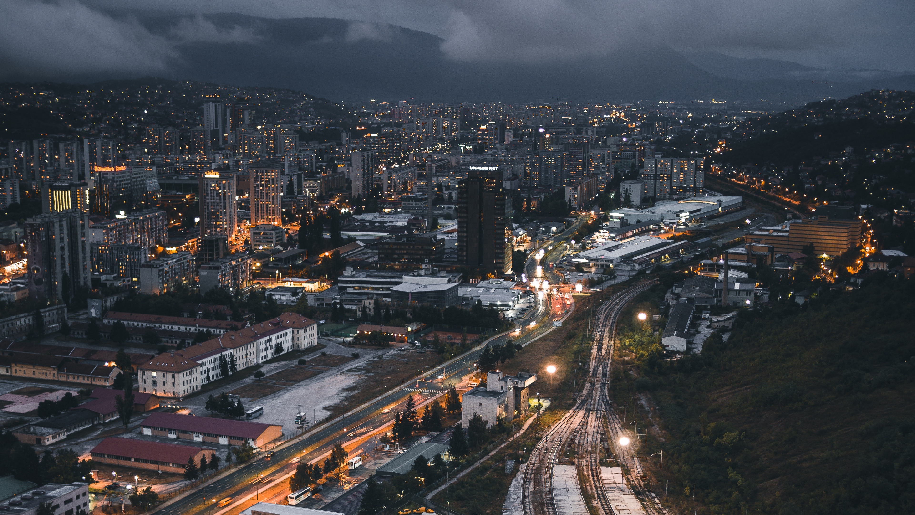 night city top view buildings railway 4k 1538068879