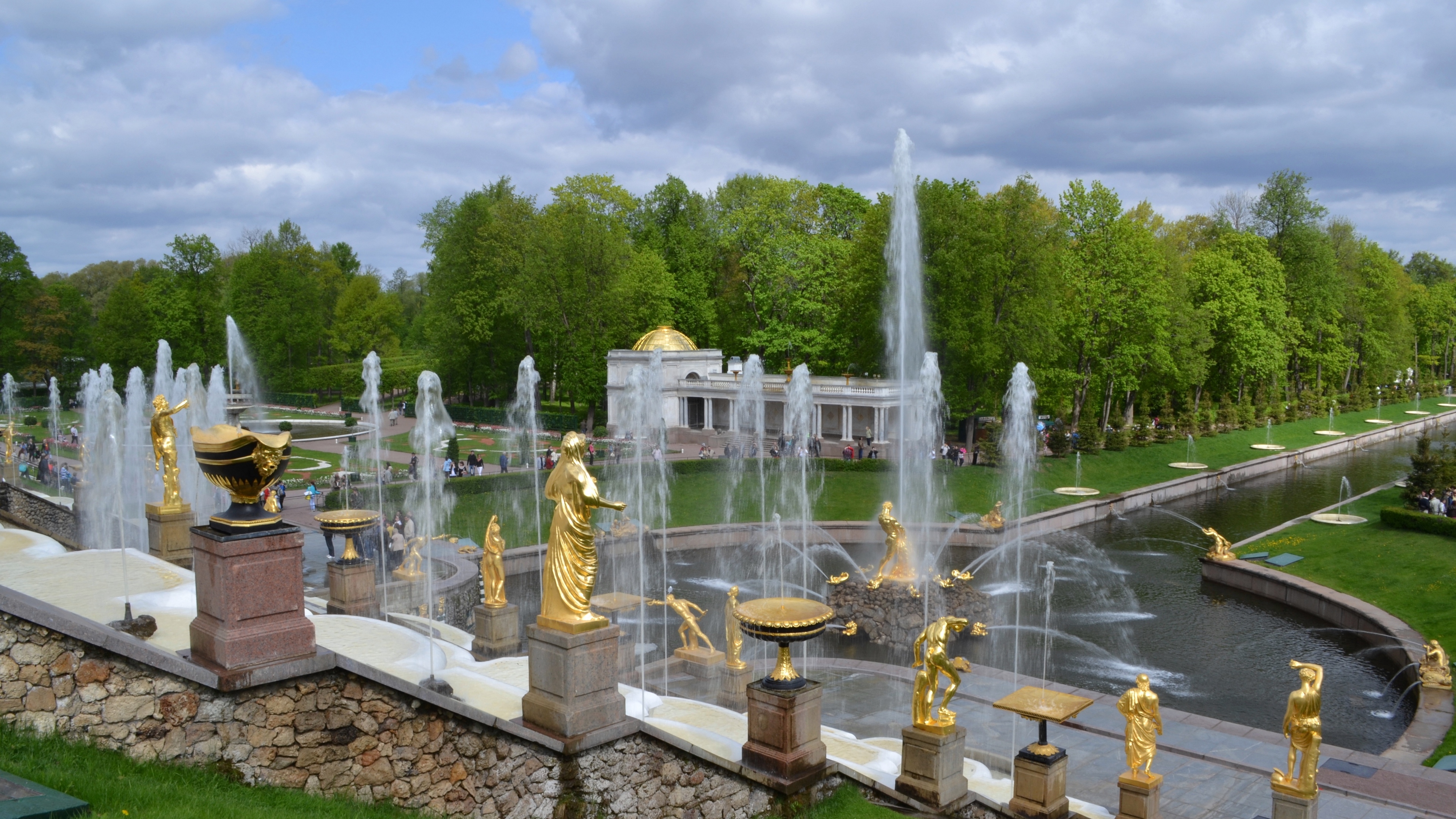 peterhof fountains park 4k 1538068819