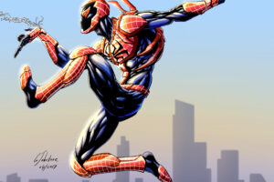 red spiderman bluebeetle artwork 1536522157