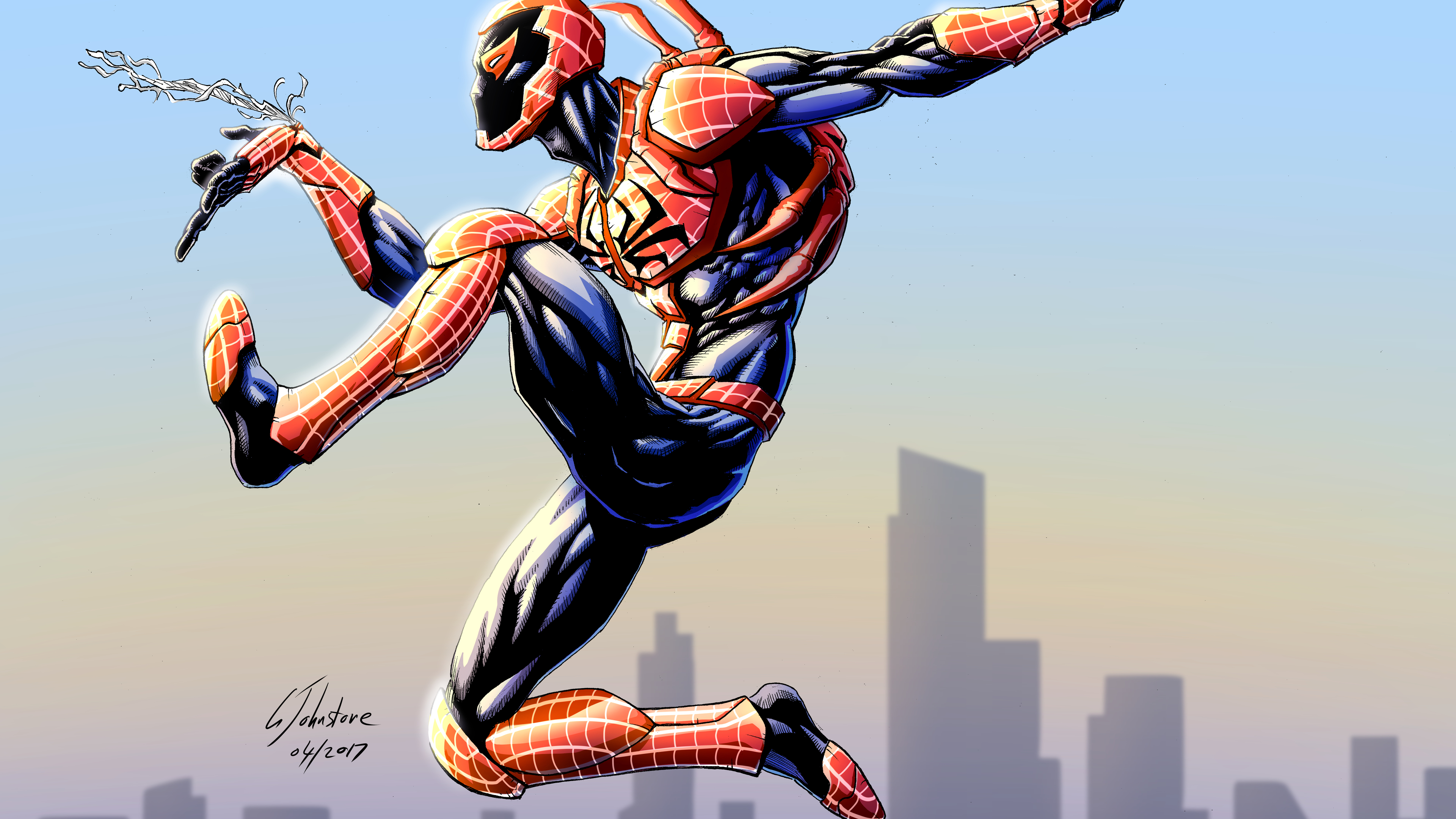 red spiderman bluebeetle artwork 1536522157