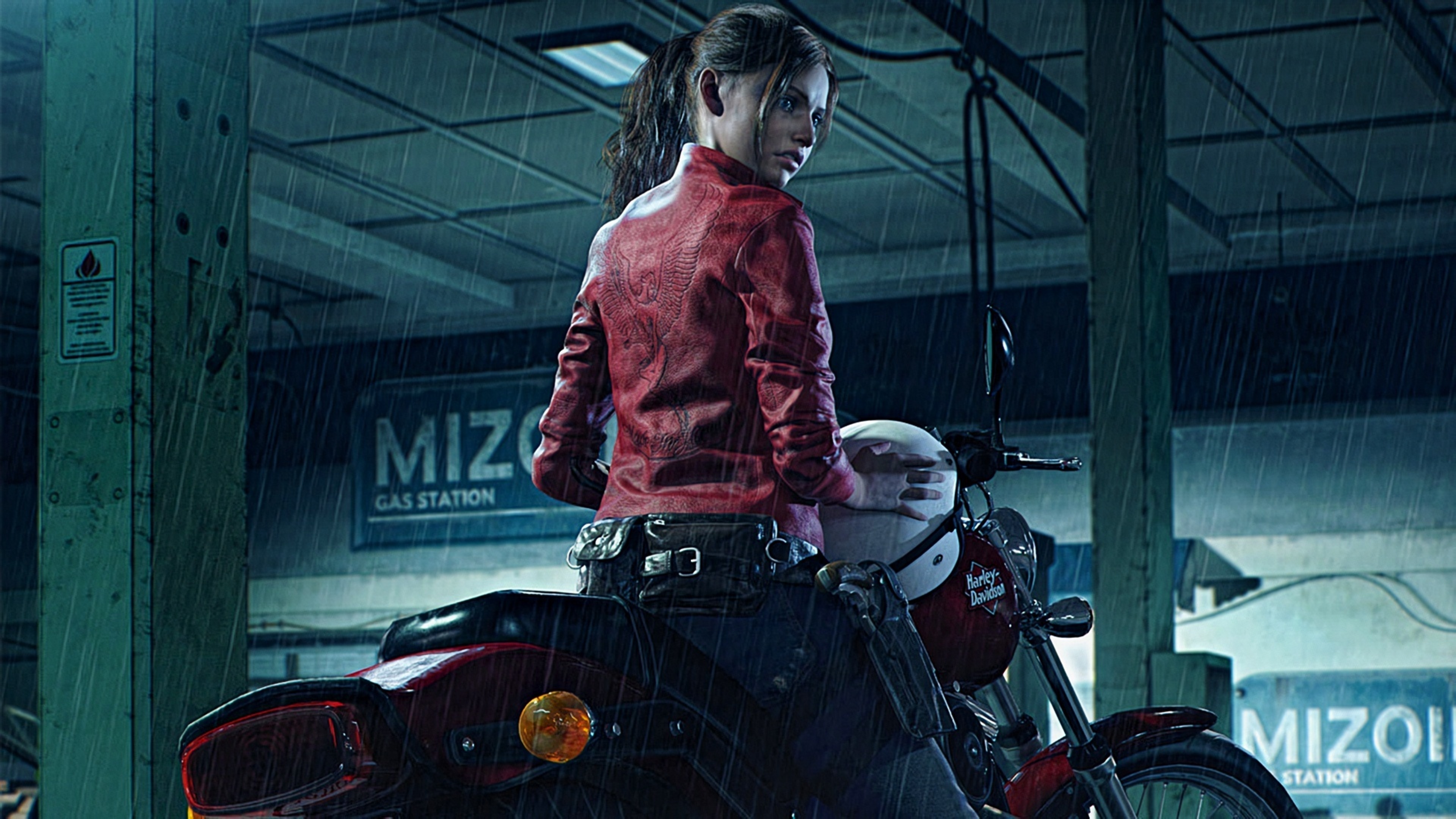 Wallpaper 4k Resident Evil 2 2019 Claire Redfield Harley Davidson