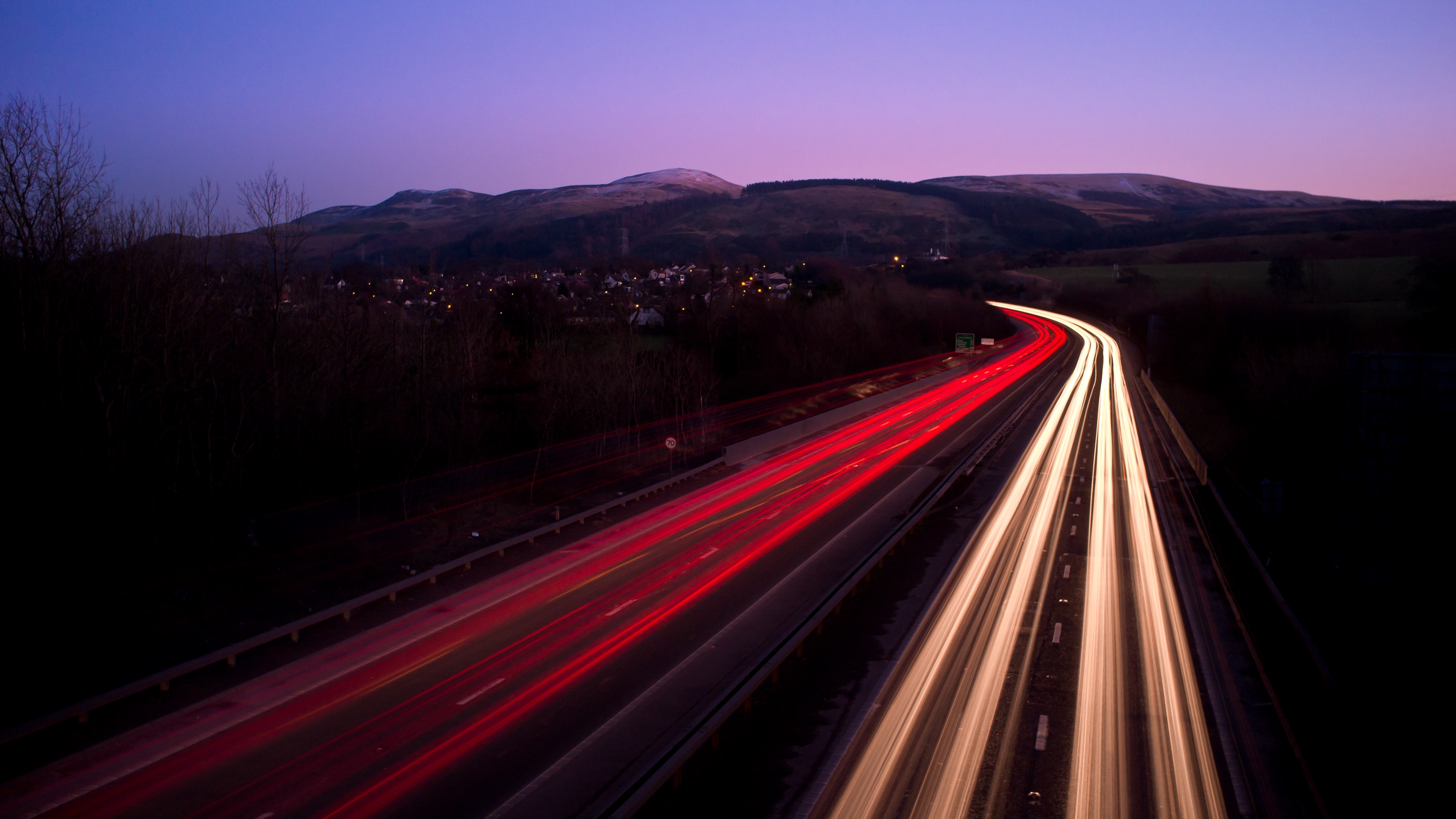 road highway night light edinburgh long exposure 4k 1538066208