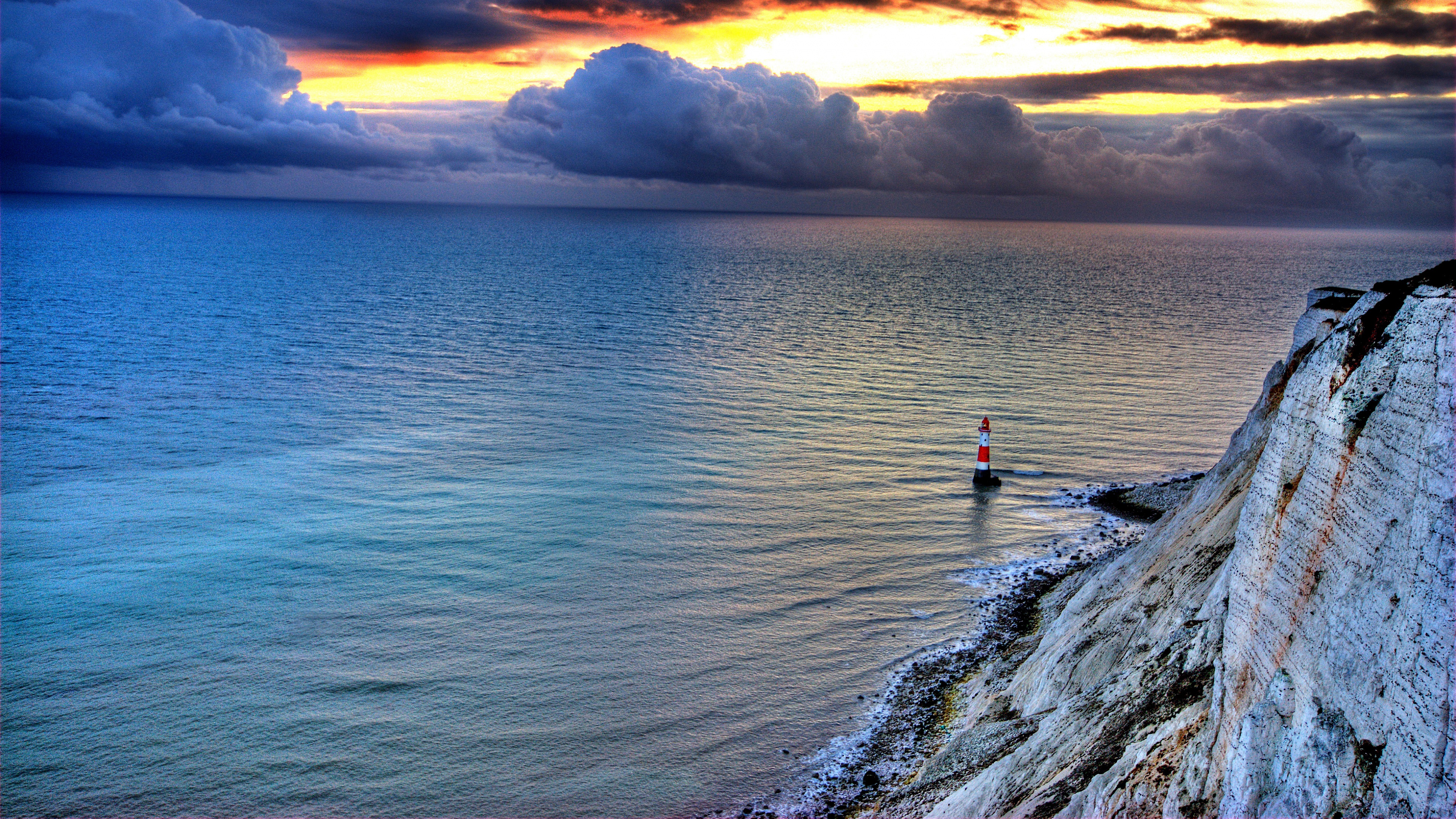 sea lighthouse rock sunset 1535923669