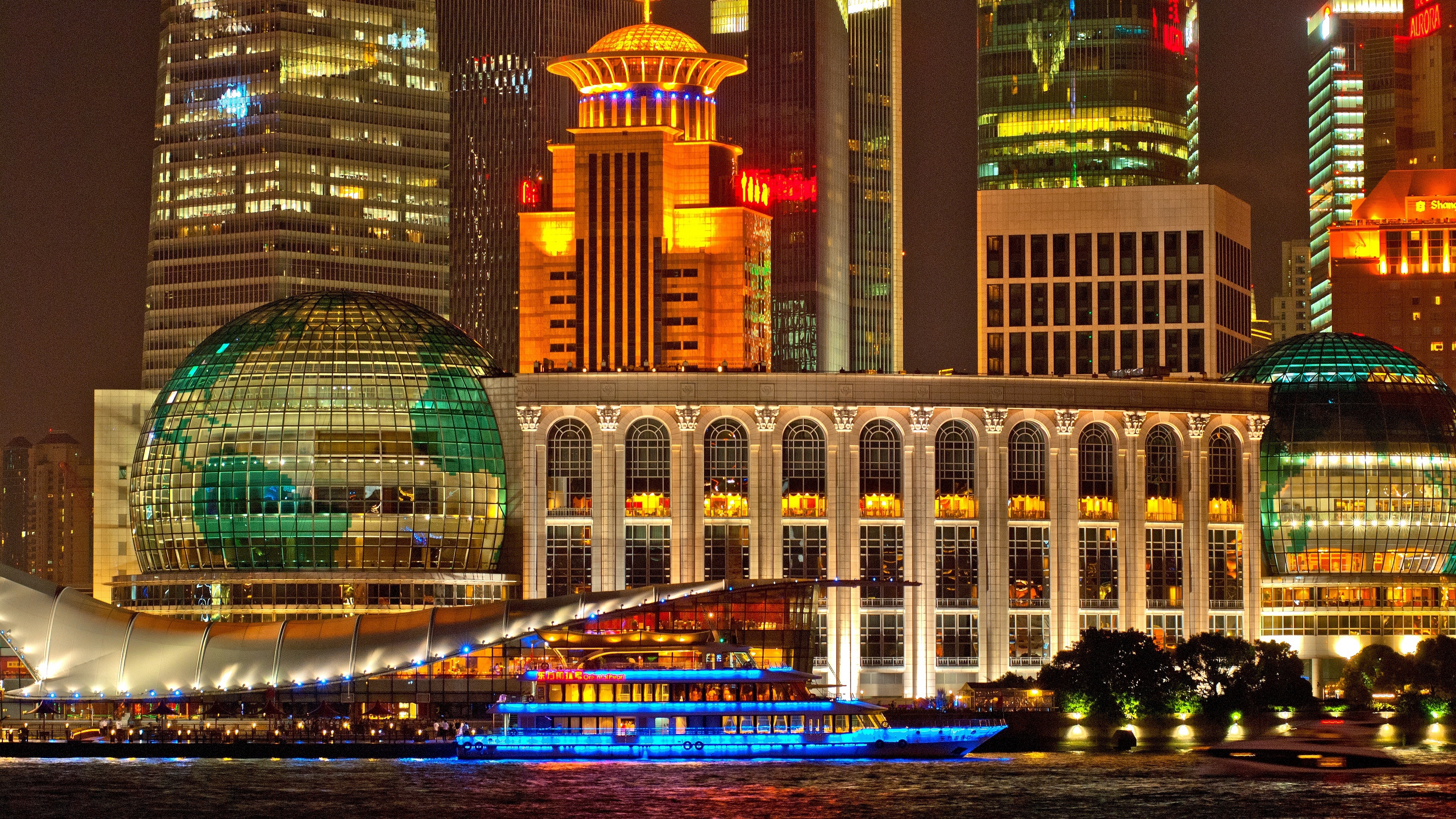 shanghai building night skyscrapers 4k 1538066890