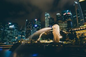 singapore fountain skyscrapers 4k 1538064993