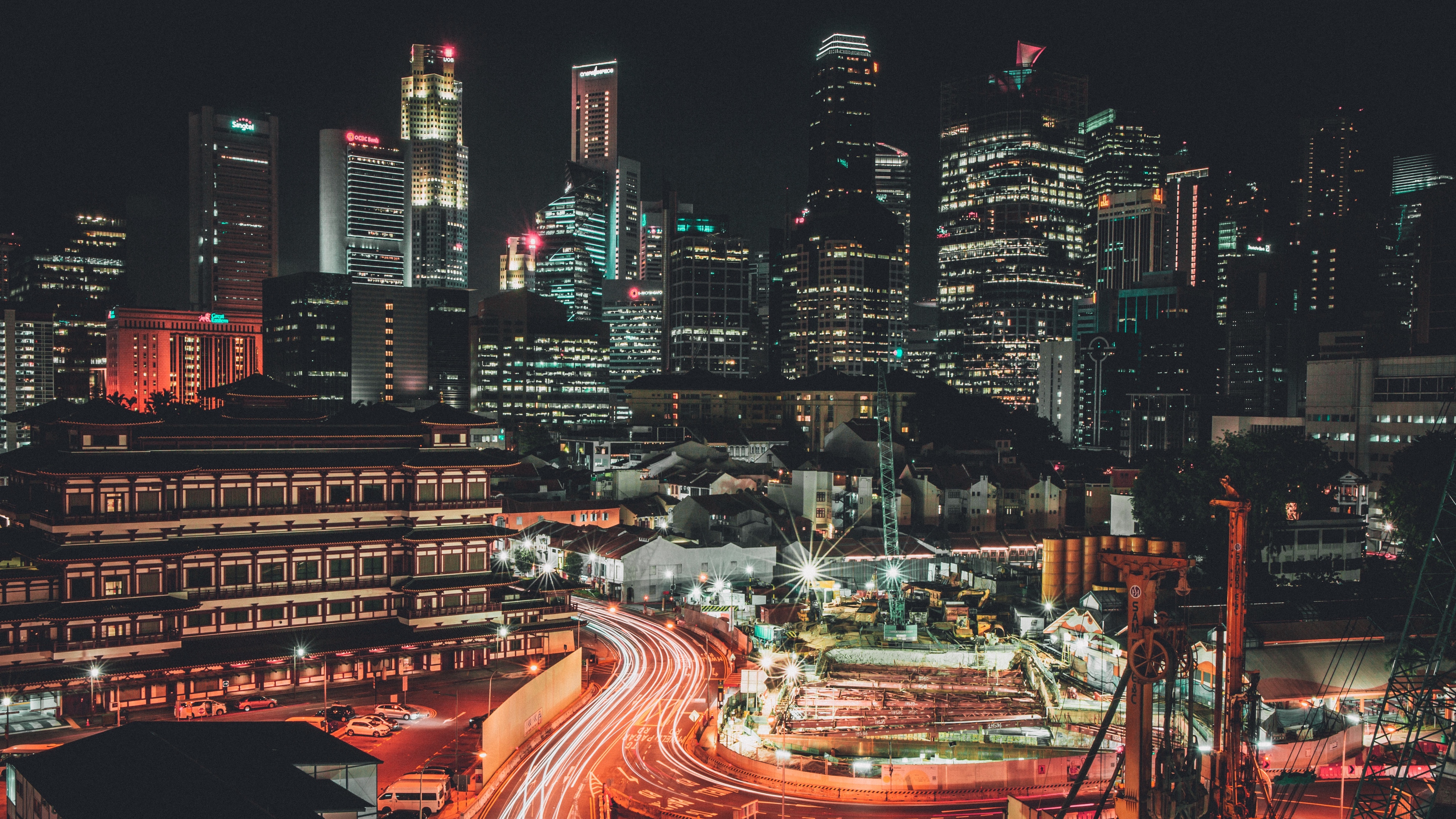 singapore night skyscrapers 4k 1538065066