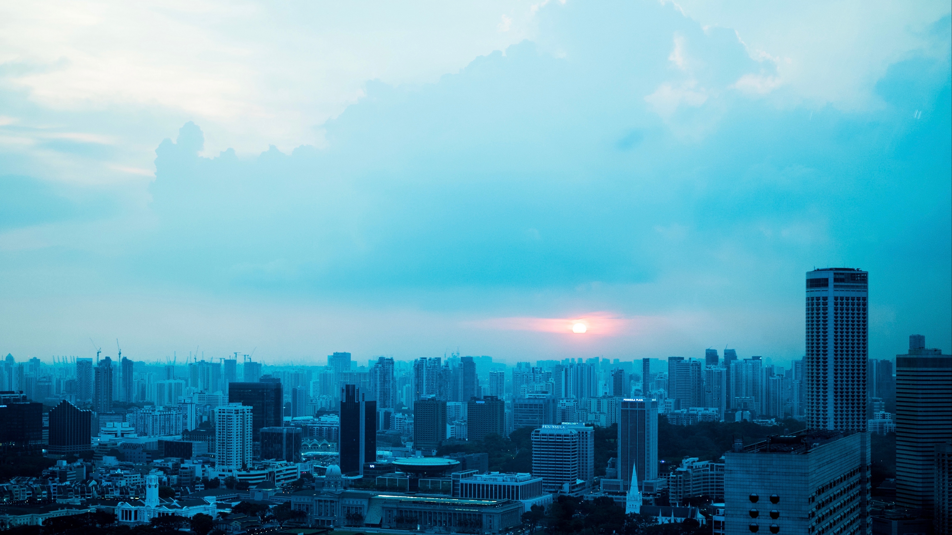 singapore skyscrapers evening 4k 1538065045