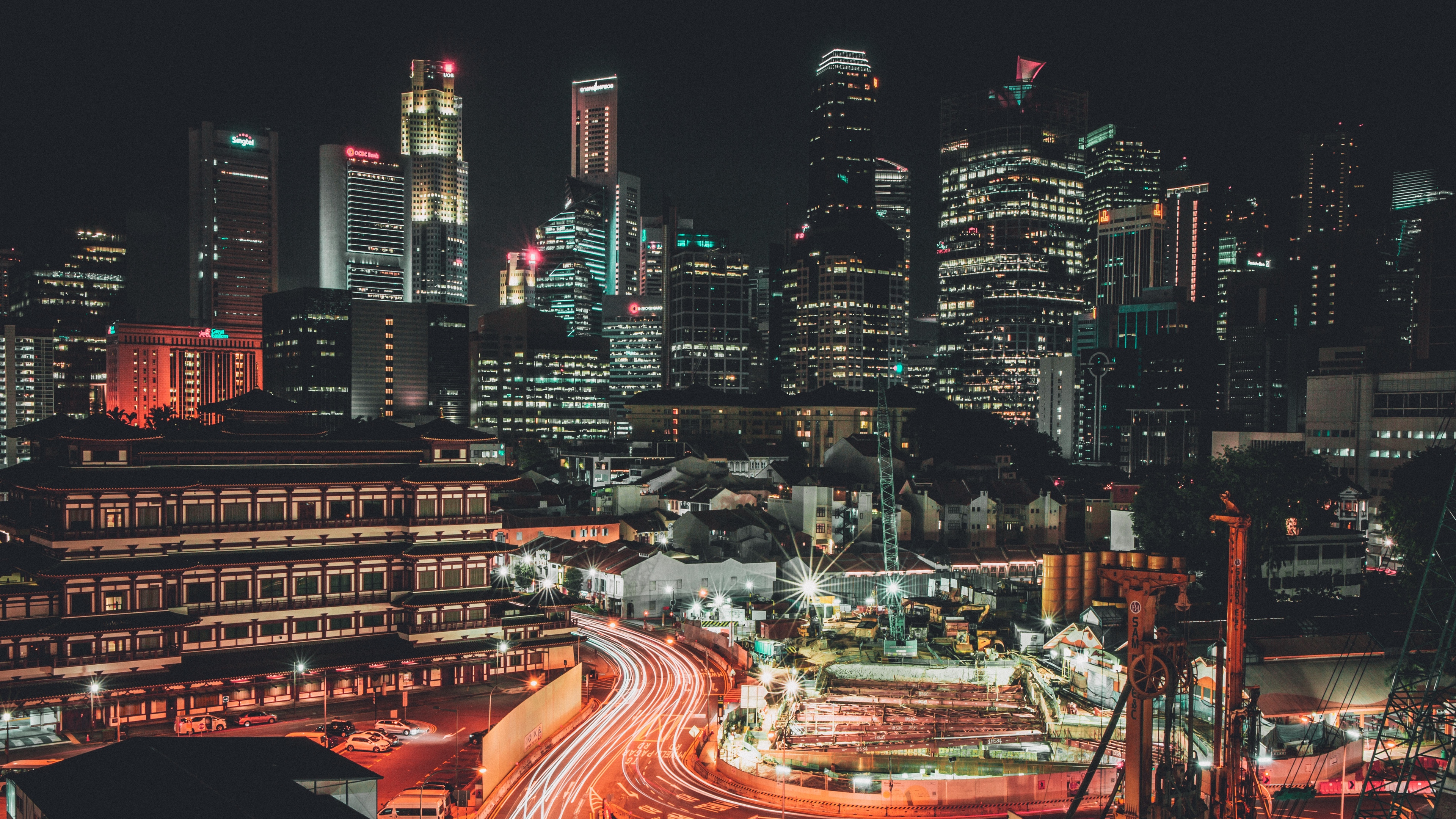 singapore skyscrapers metropolis night 4k 1538064759