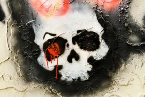 skull graffiti art wall street art 4k 1536098357