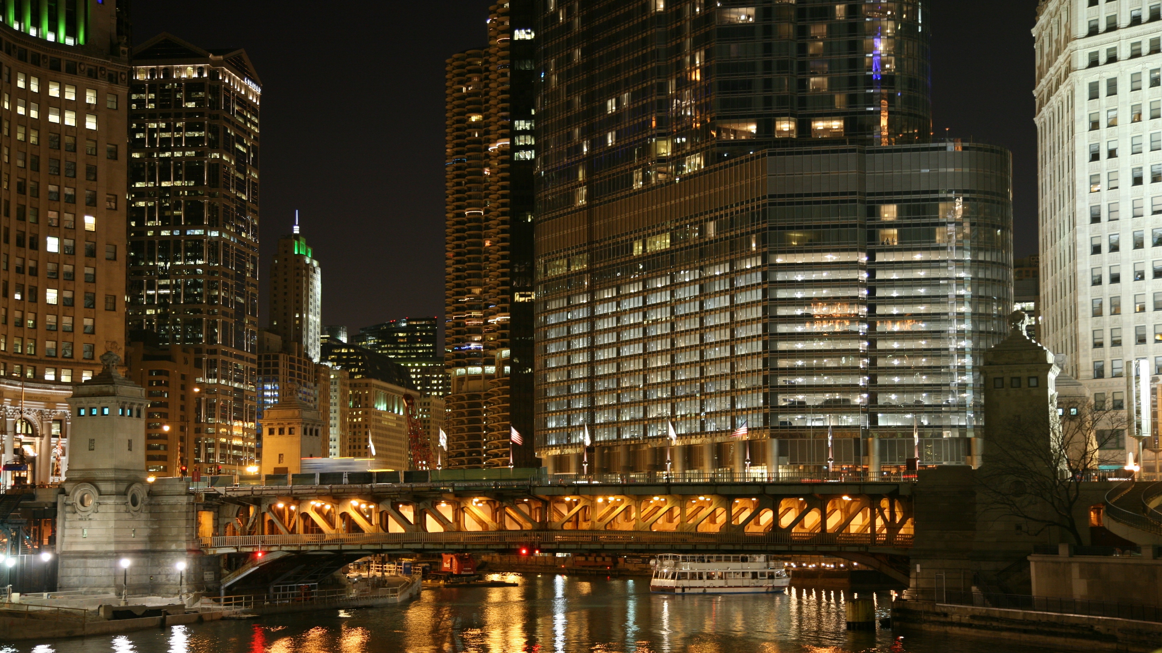 skyscrapers buildings reflections bridge 4k 1538065673