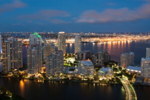 skyscrapers night city city lights architecture miami 4k 1538066692