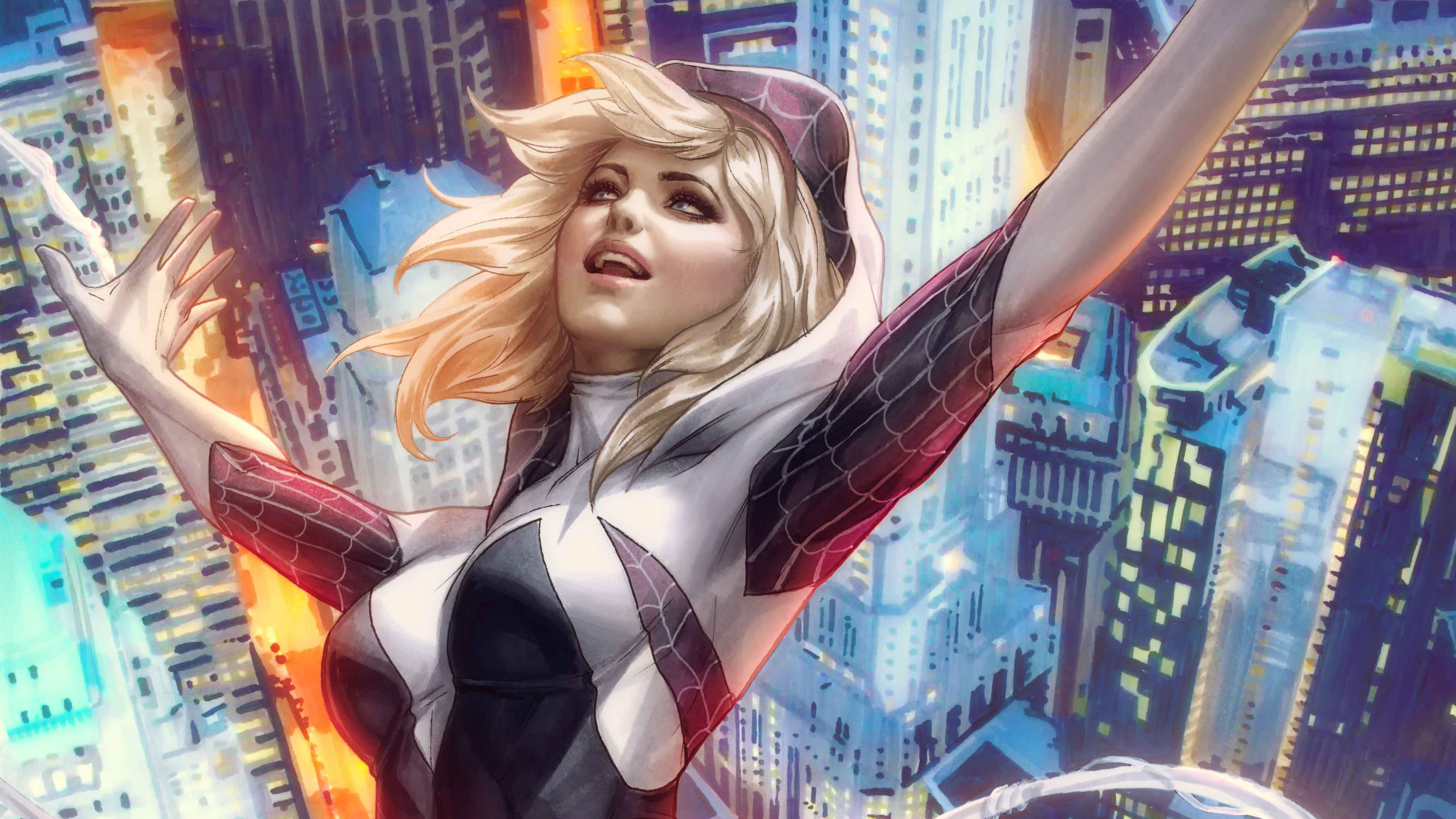 spider gwen art 4k 1537645942