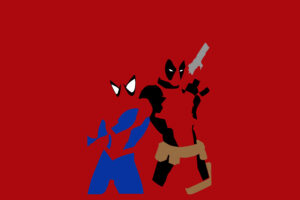 spiderman and deadpool minimalism 1536521940