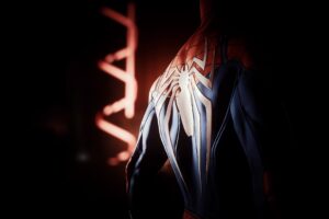 spiderman back spider logo 4k 1537692932