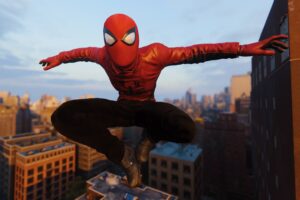 spiderman jumping wearing red spider jacket 1537692845