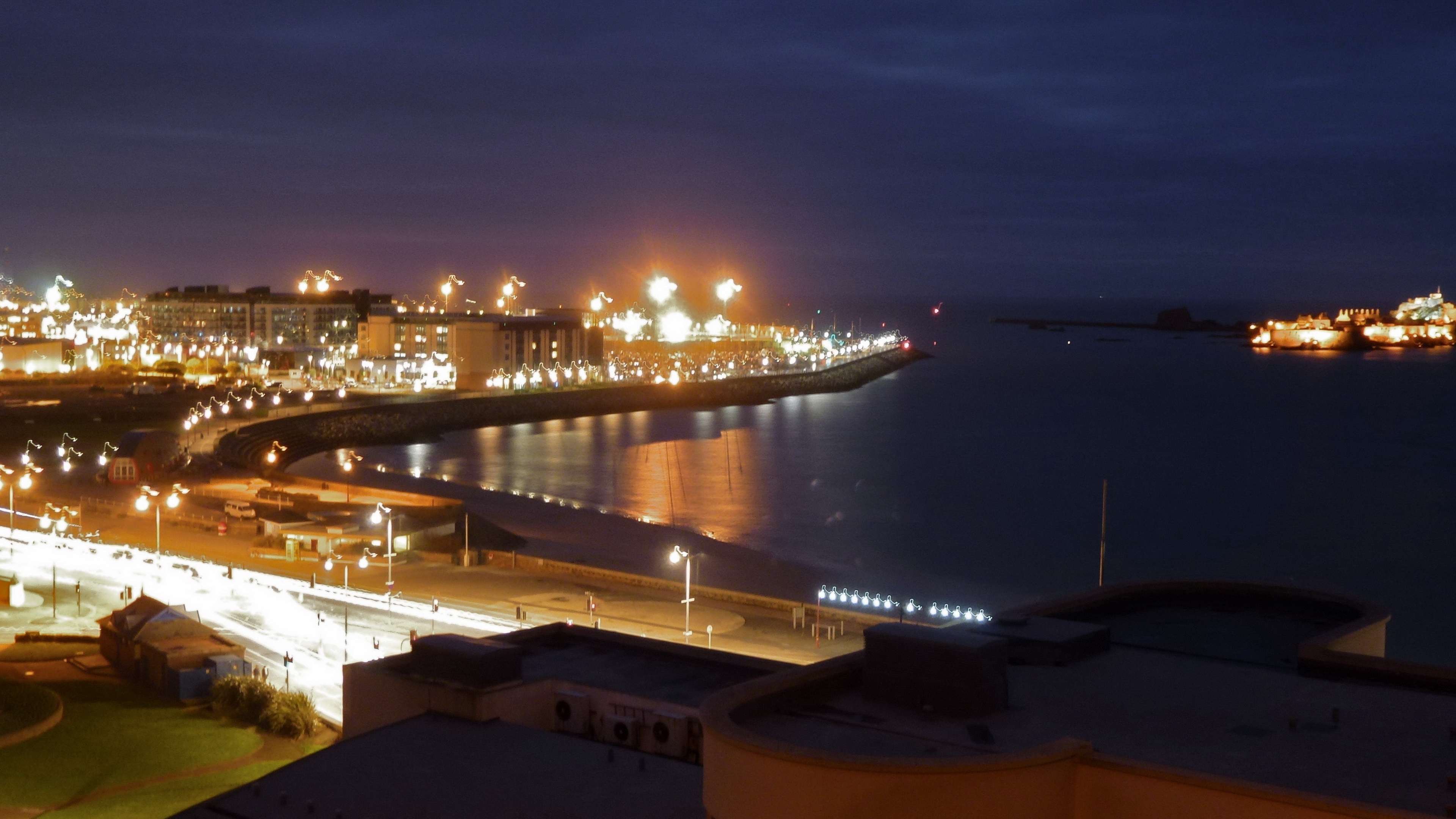 st helier night bridge building 4k 1538064727