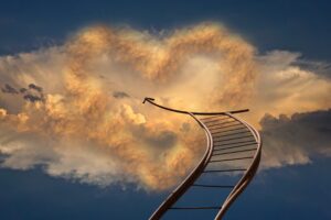 staircase sky arrow clouds direction 4k 1536098419