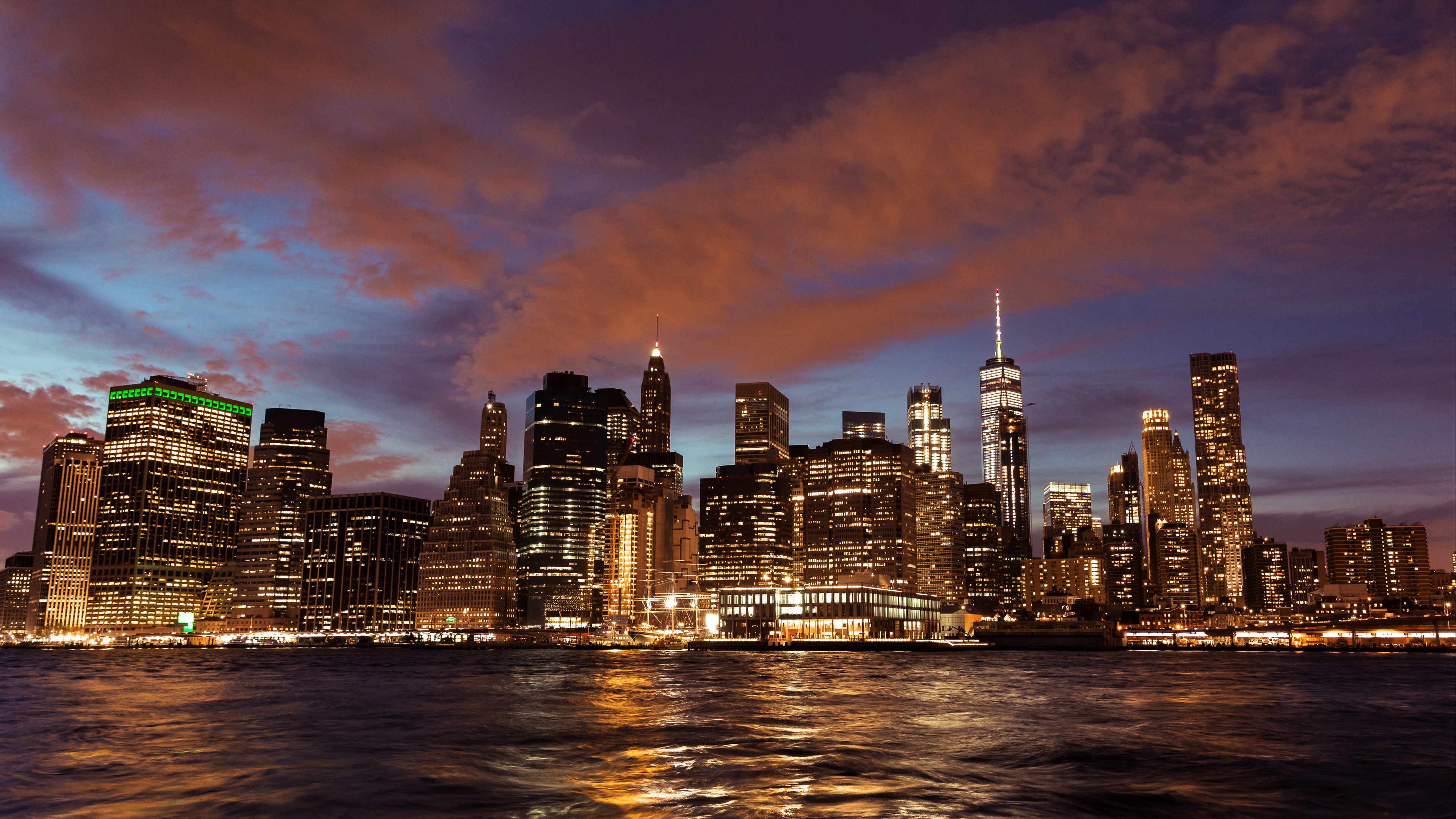 stony brook usa night city skyscrapers 4k 1538065545