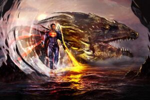 superman man of steel with dragon artwork 5k 1537645885