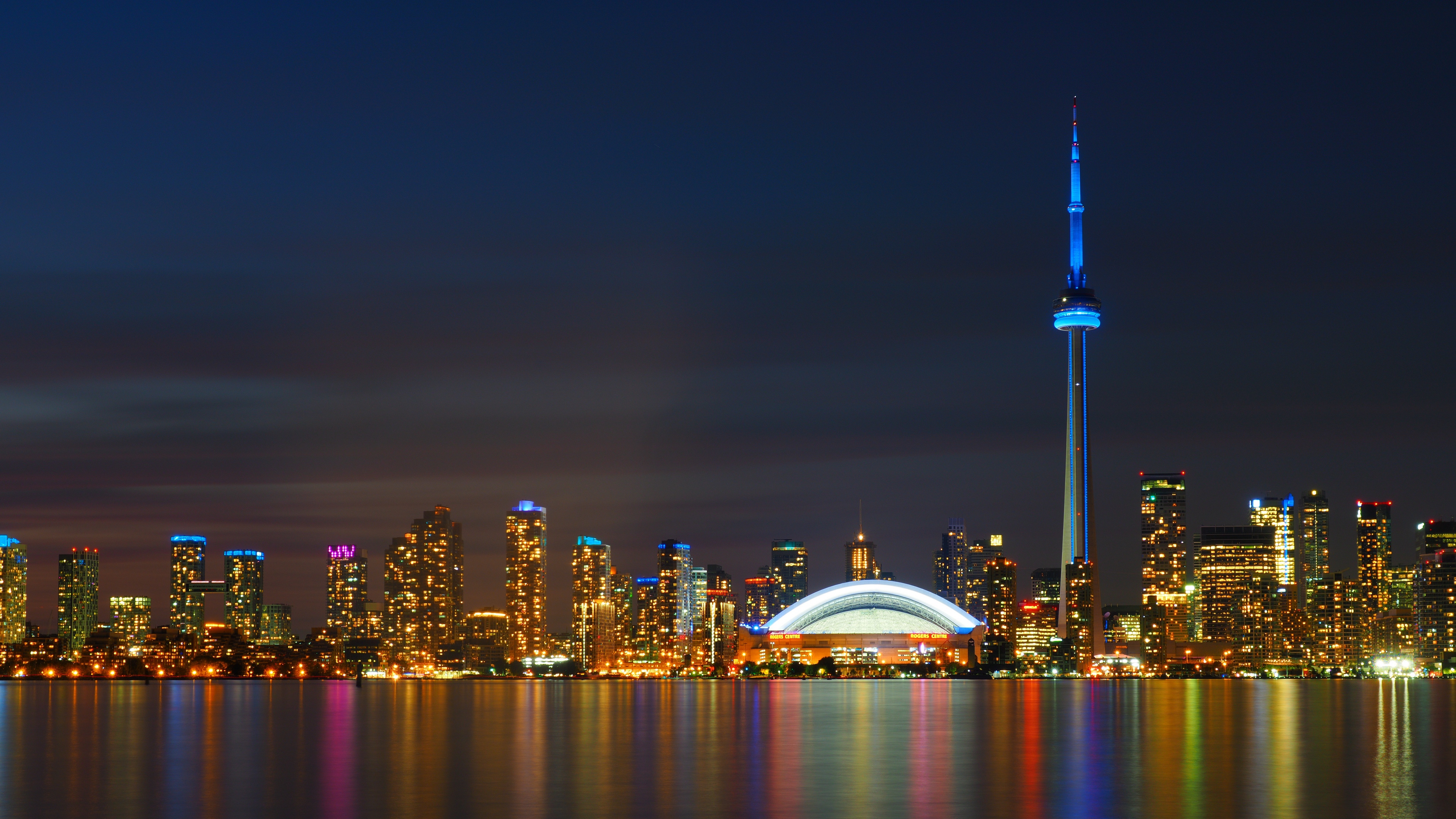 toronto skyscrapers night panorama 4k 1538068526