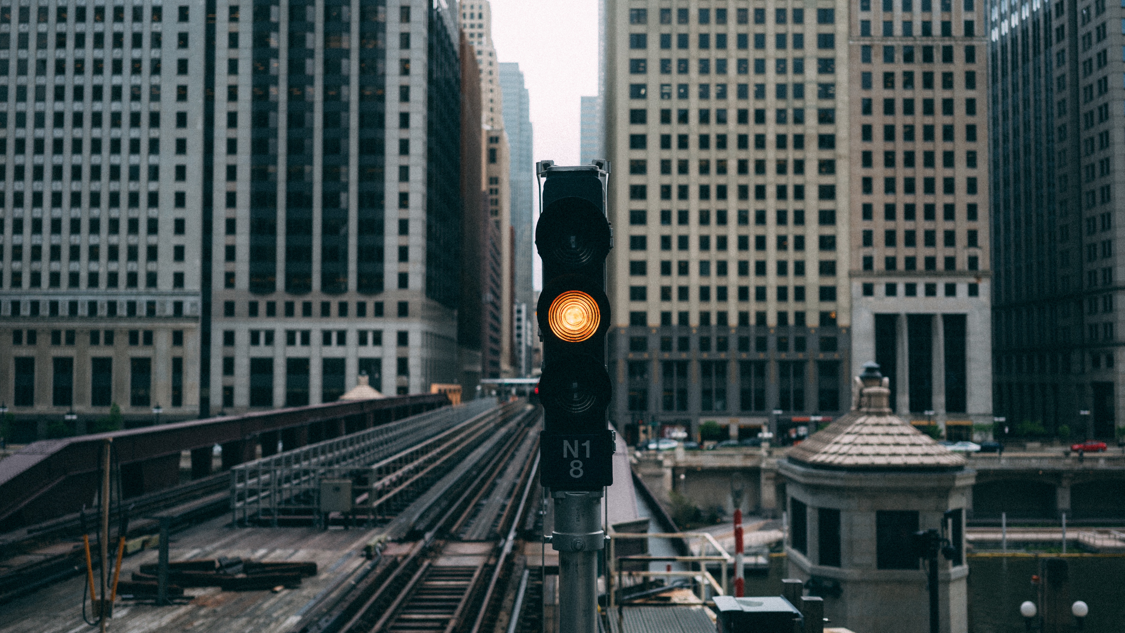 traffic lights city buildings 4k 1538066455