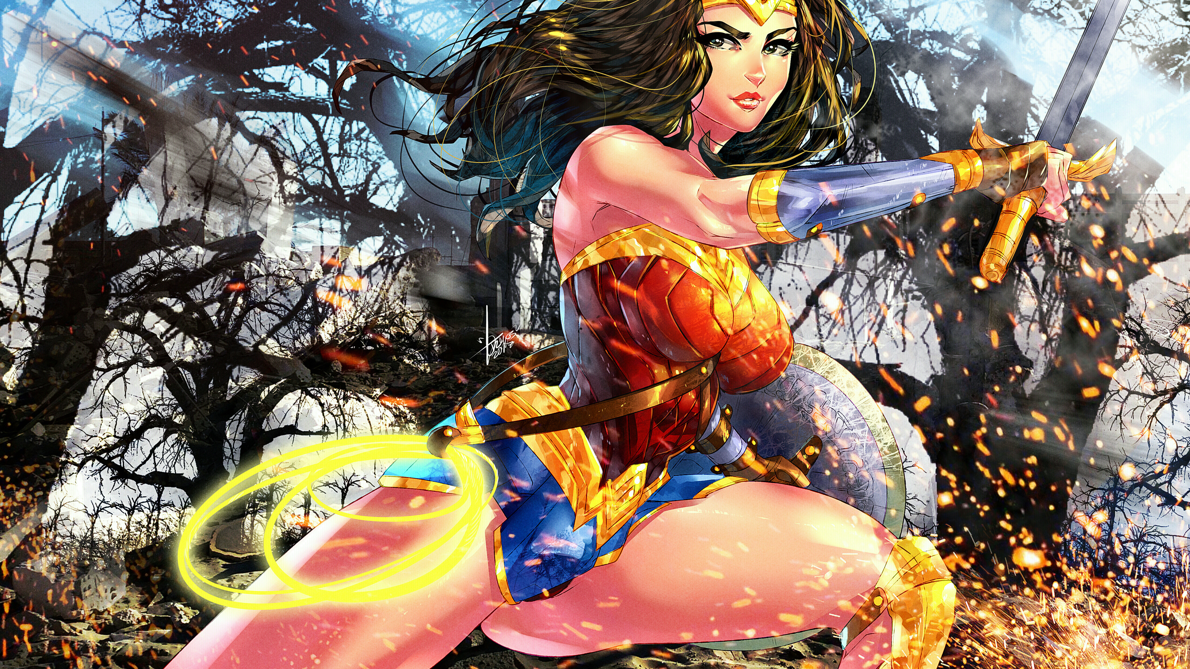 wonder woman colorful artwork 1536522616