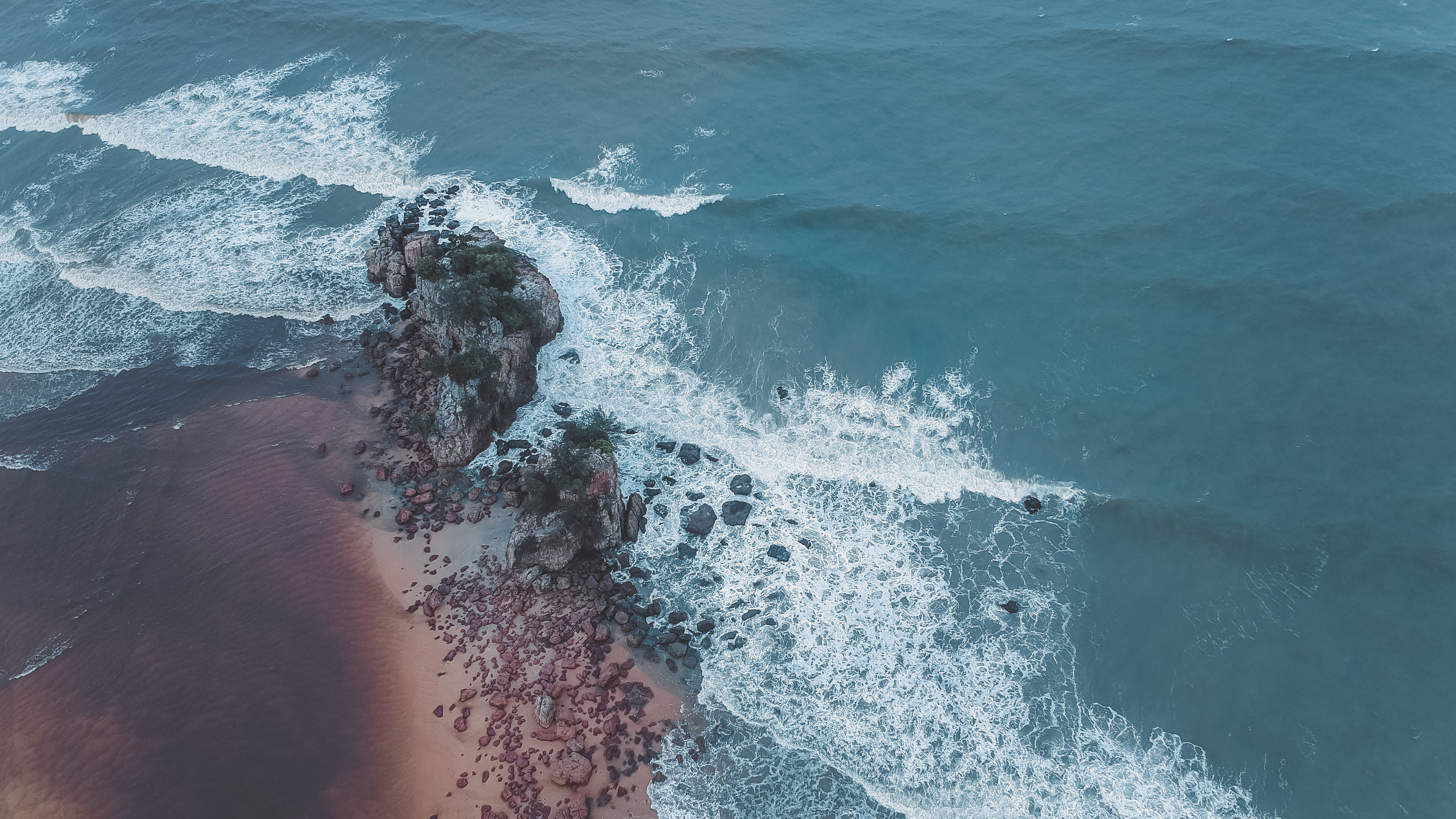 Aerial Shot Of Beach Seashore 4k