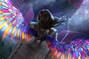 angel colorful wings 4k 1540749783