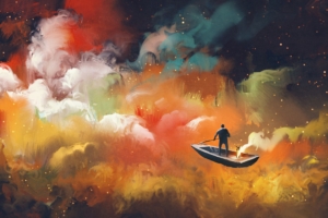 artistic cloud boat outer space floating 4k 1540754256