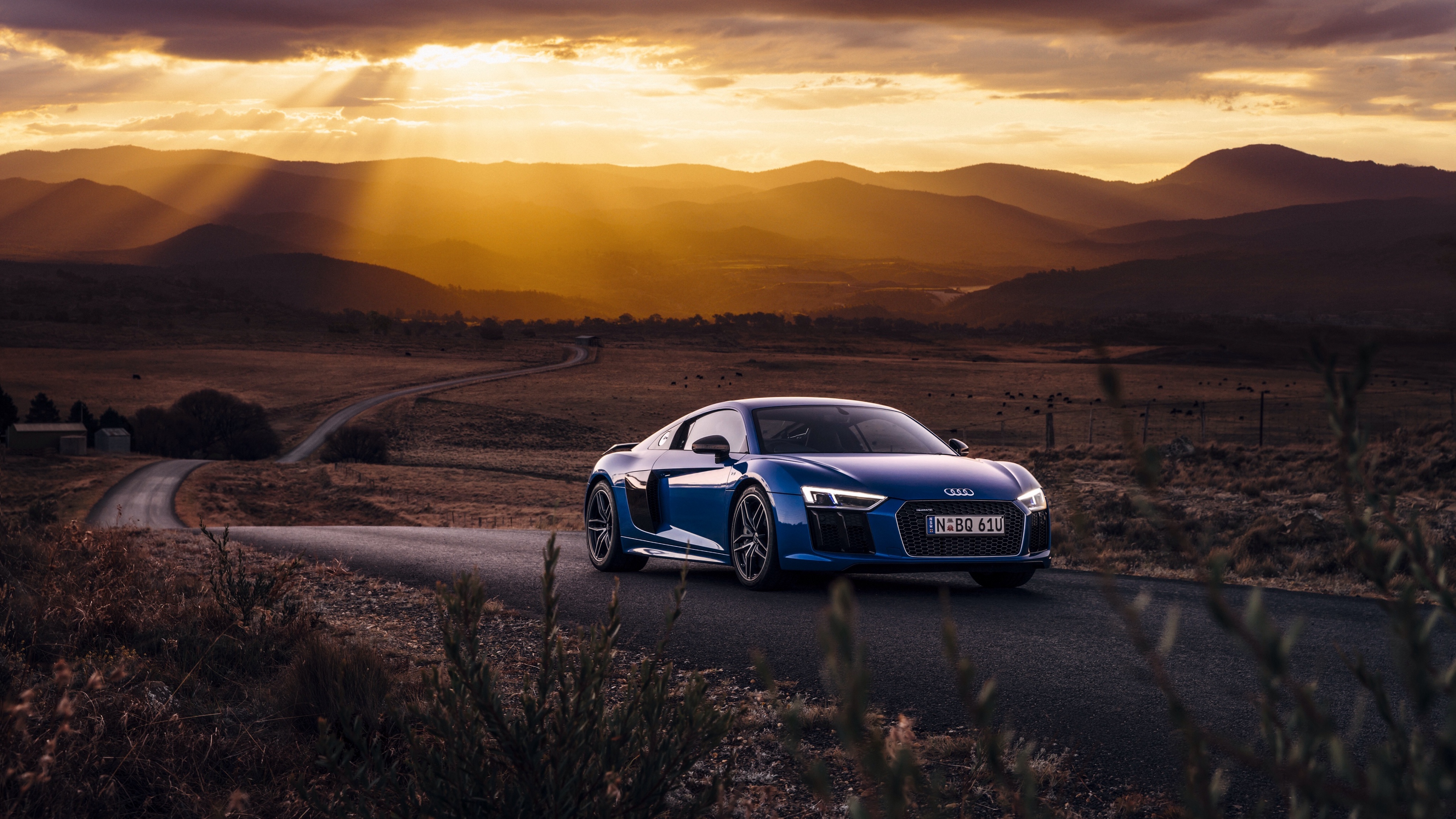 audi r8 v10 side view road 4k 1538937119