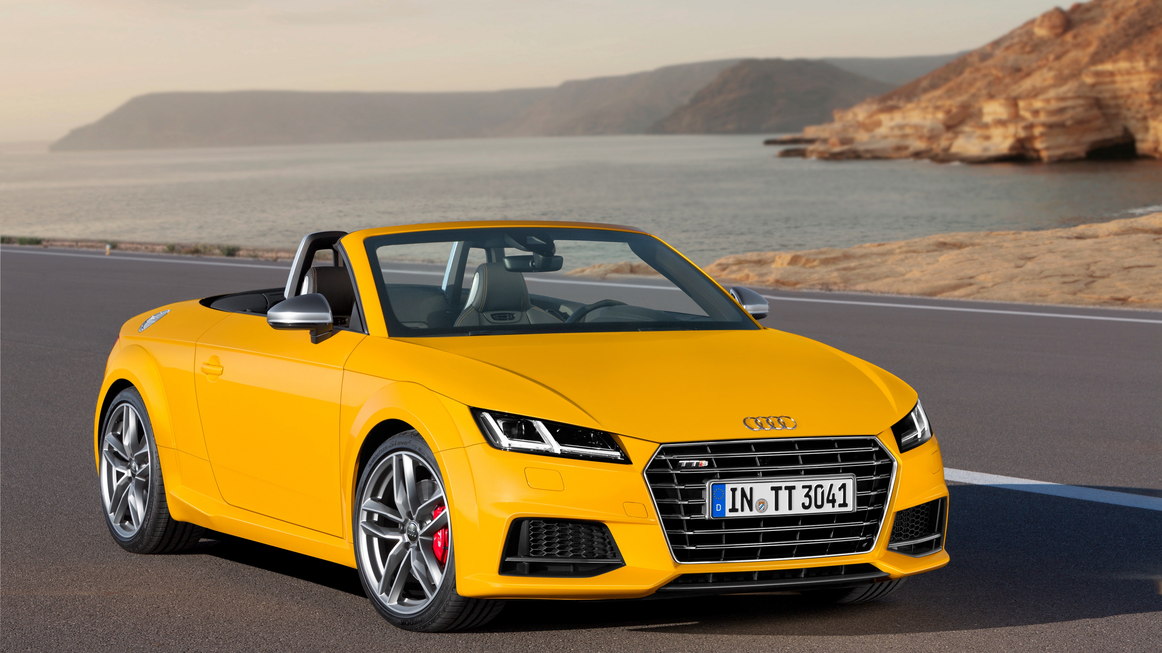 audi tts tt yellow roadster 2014 4k 1538935024