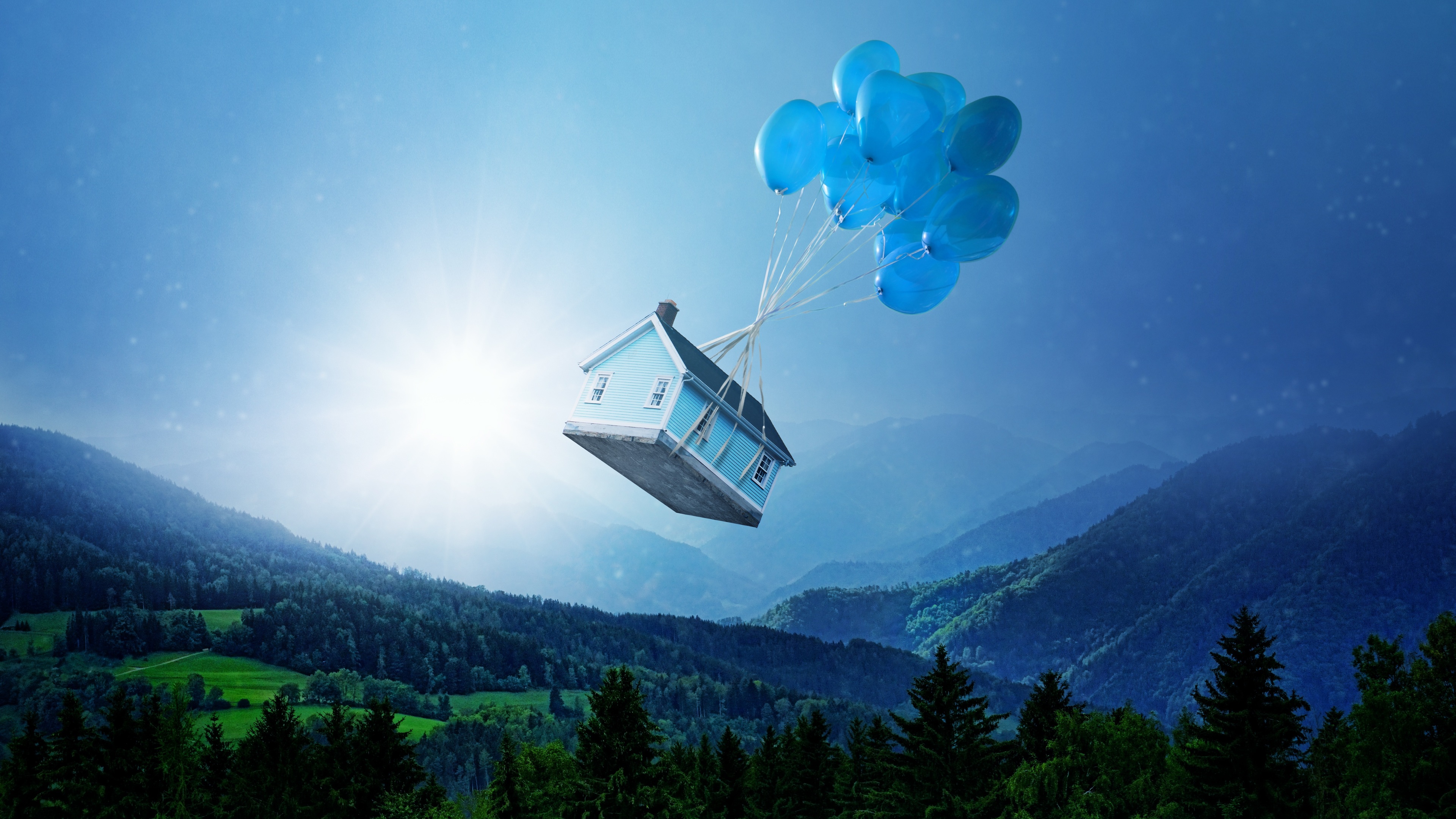 balloon floating house 4k 1540756560