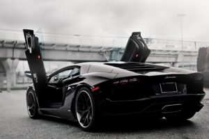 black lamborghini aventador doors up 1539792737