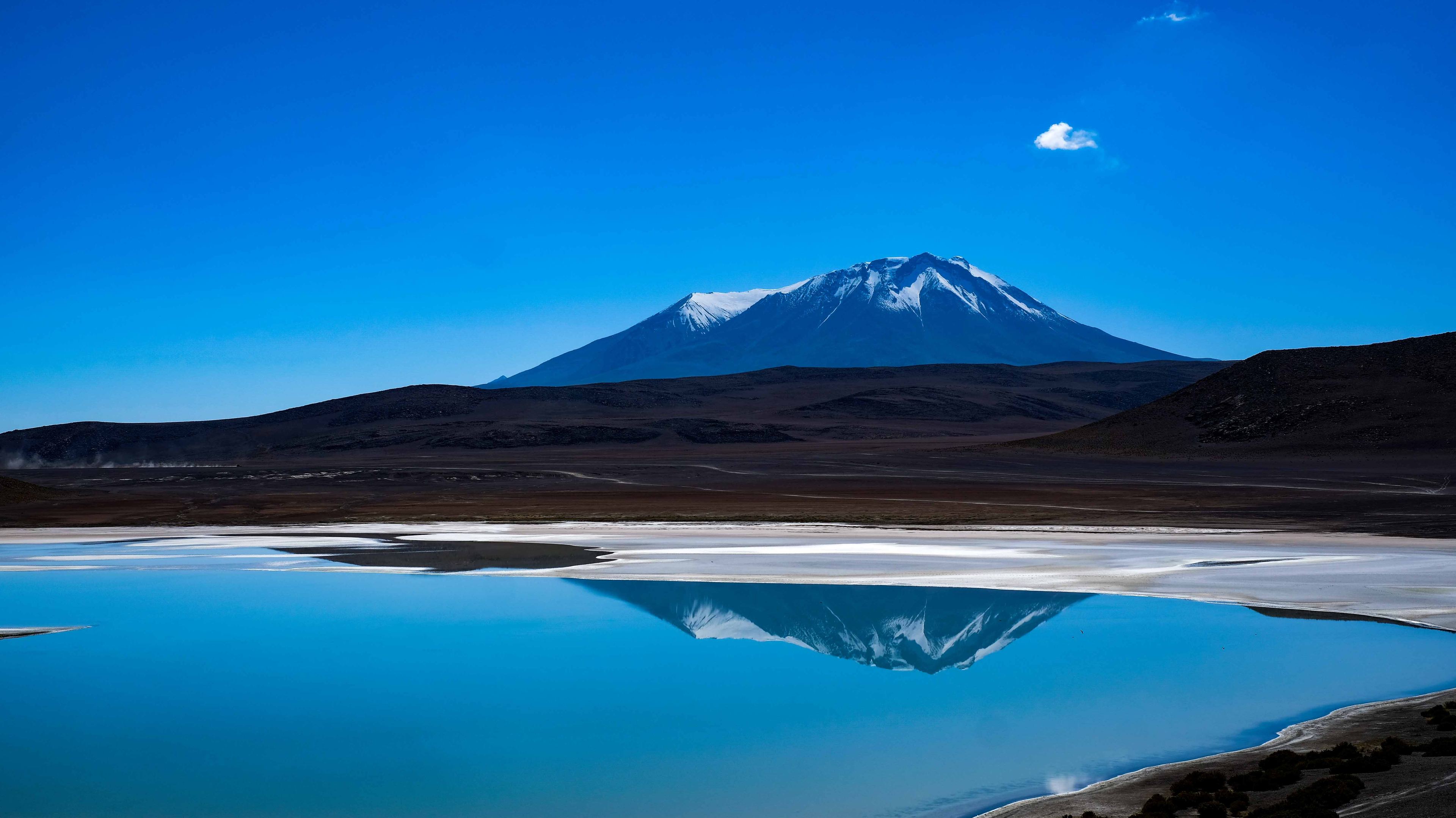 blue lake landscape reflection 4k 1540144569