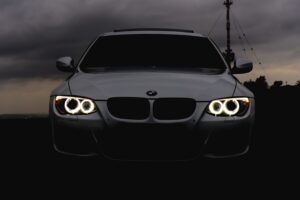 bmw headlights car cloudy overcast 4k 1538935365