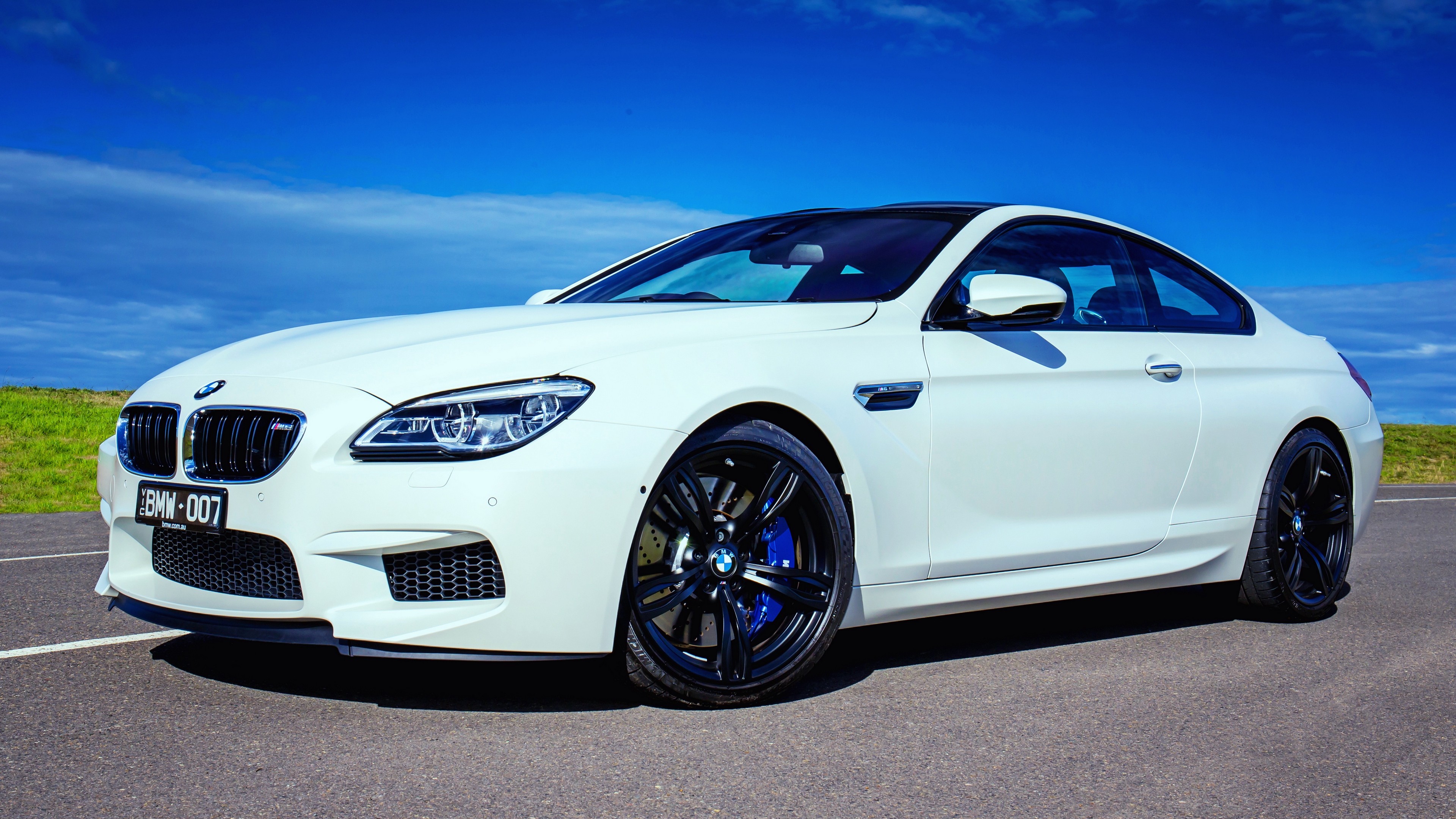 bmw m6 white side view 4k 1538935069