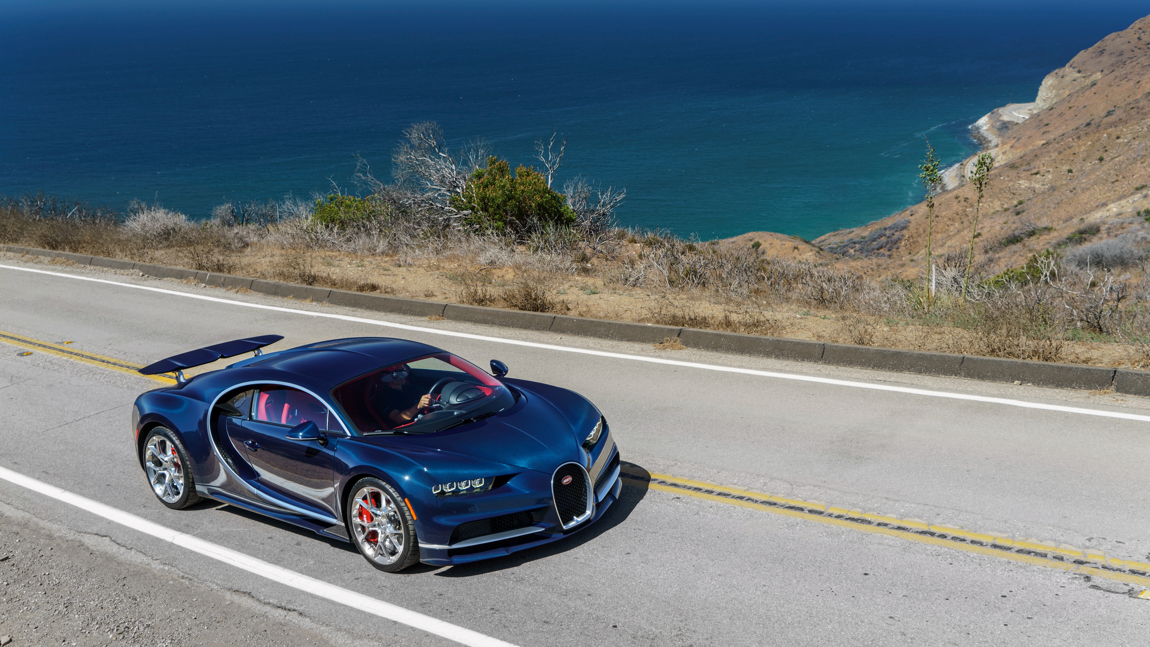 bugatti chiron blue side view 4k 1538935204