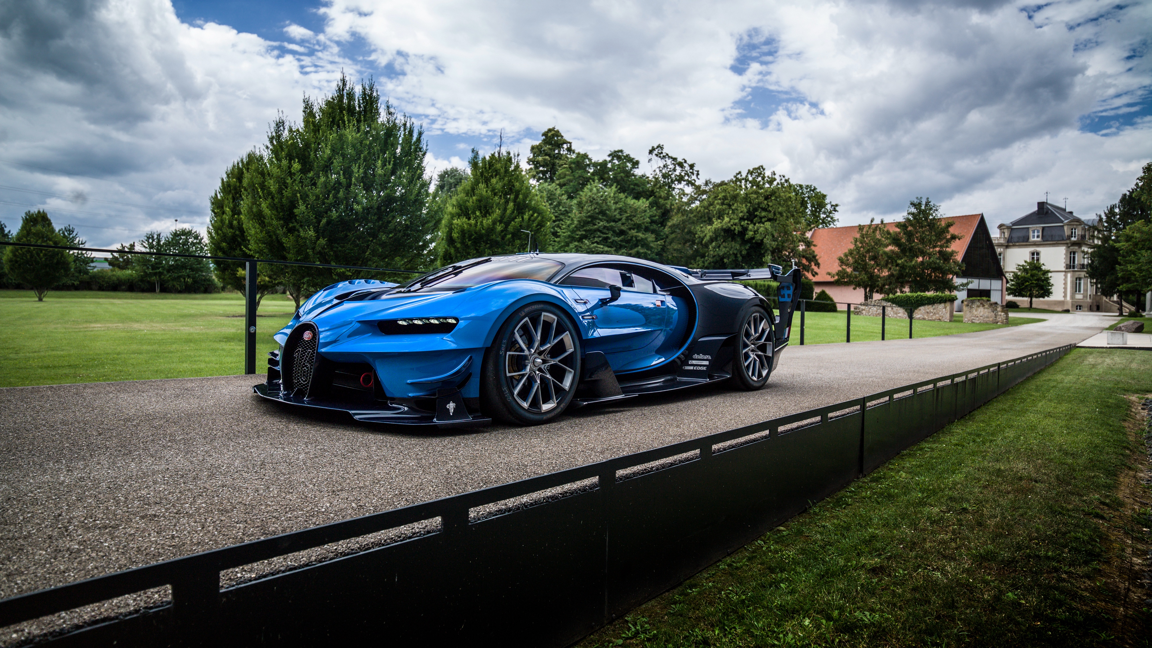 bugatti vision gran turismo blue side view 4k 1538935125