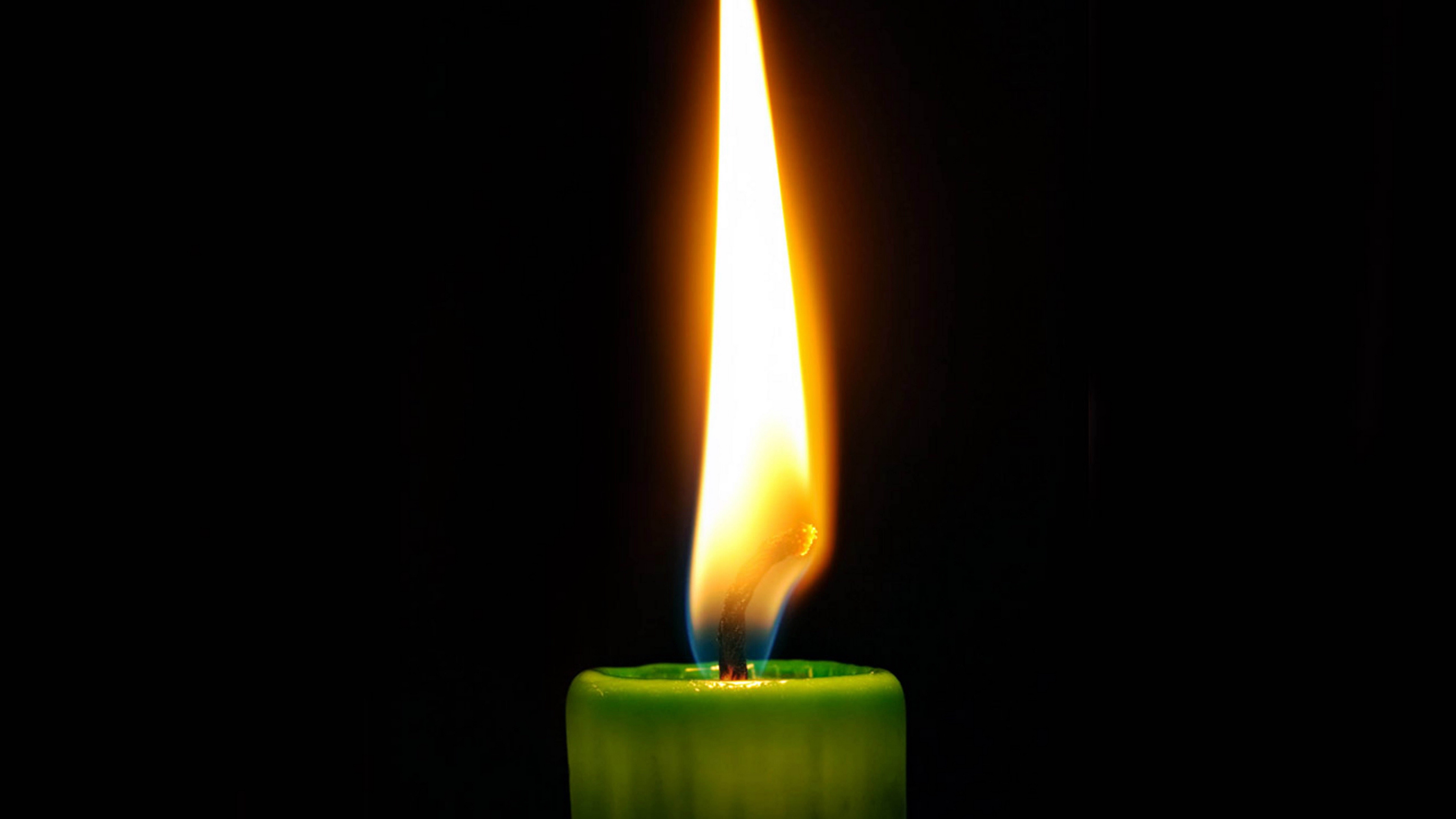 candle, fire, black background, wax, wick 4k Fire, candle ...
