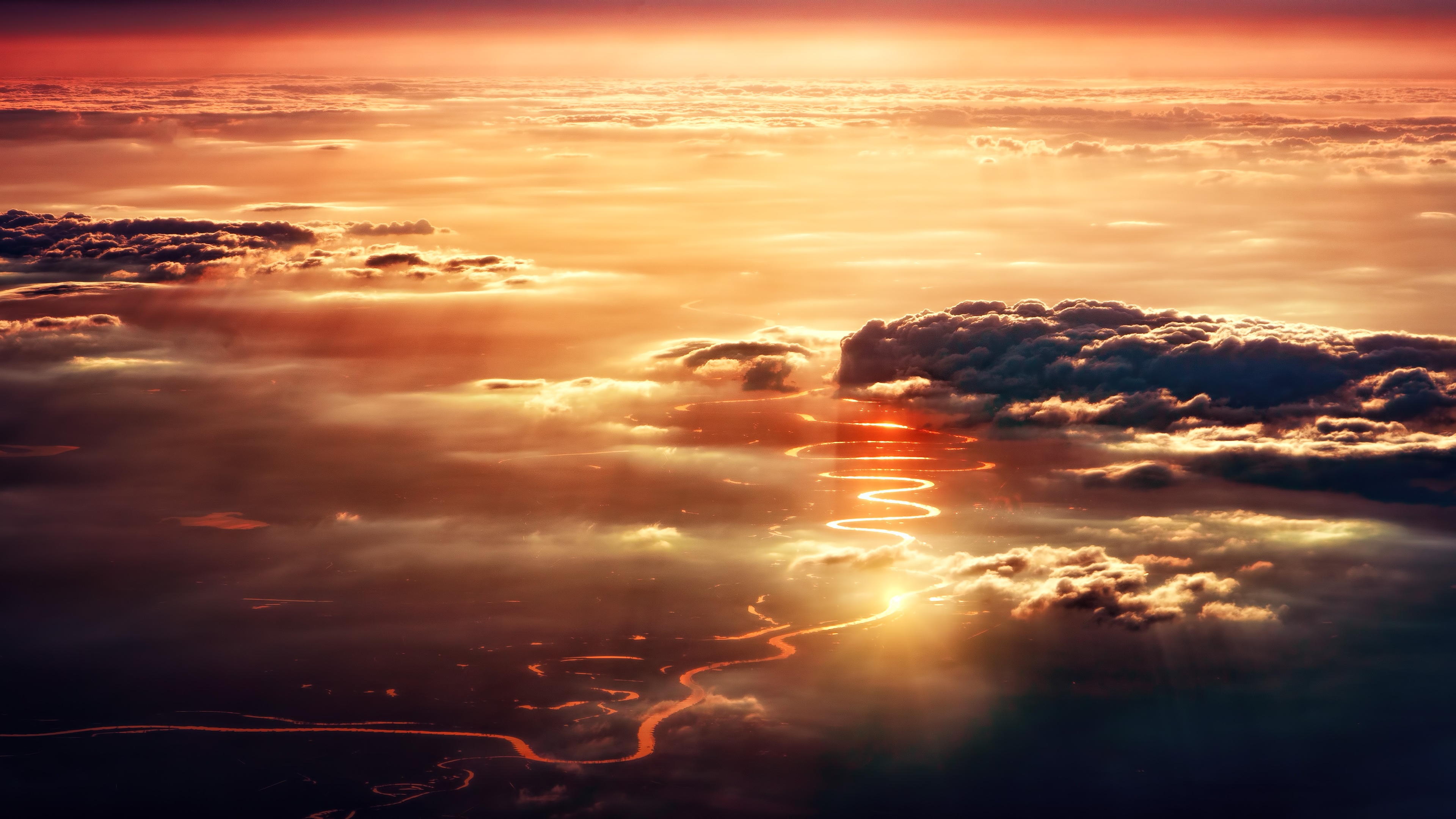 clouds sunset reflection 4k 1540140541