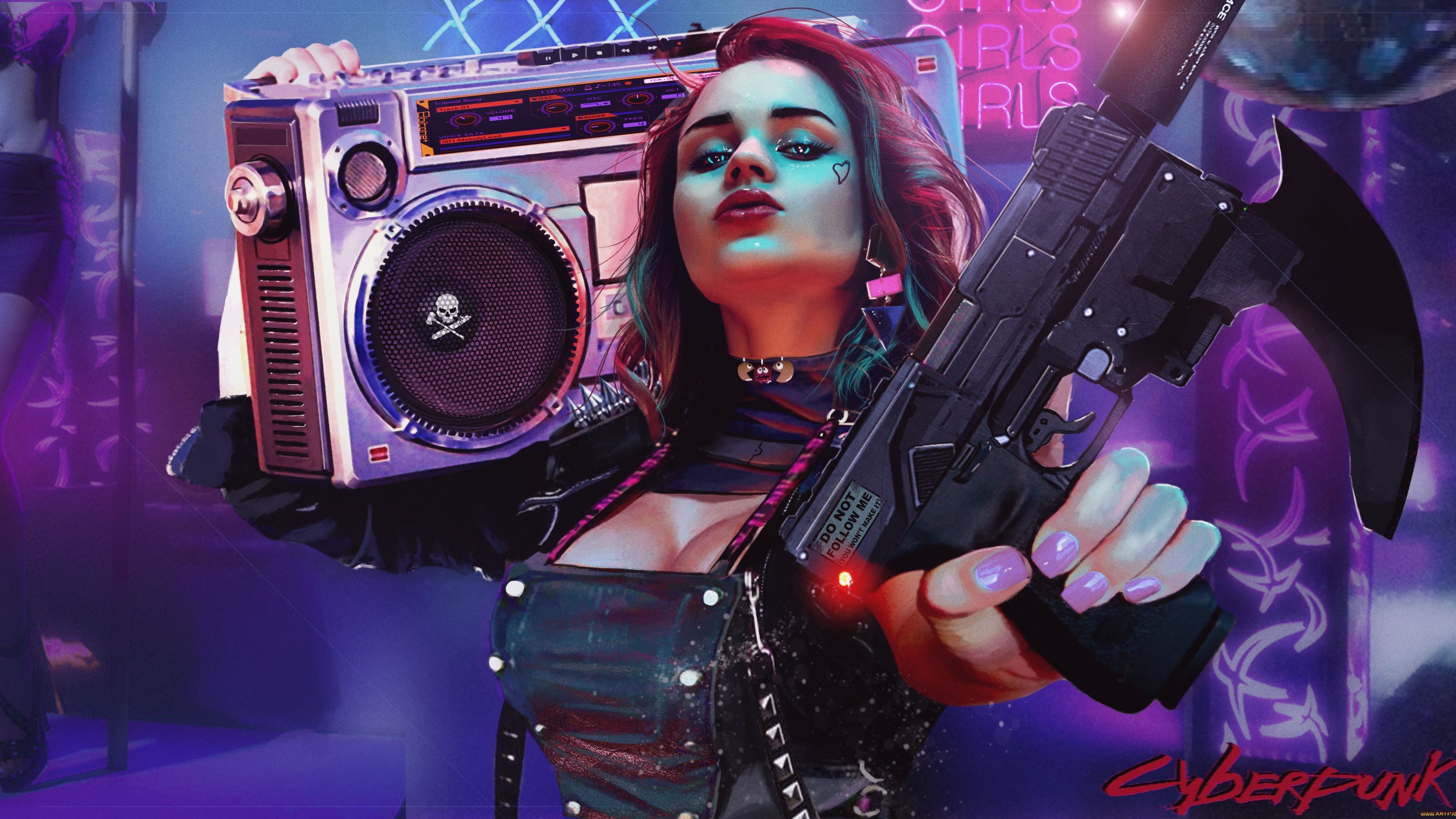 cyberpunk girl artwork 4k 1540751401